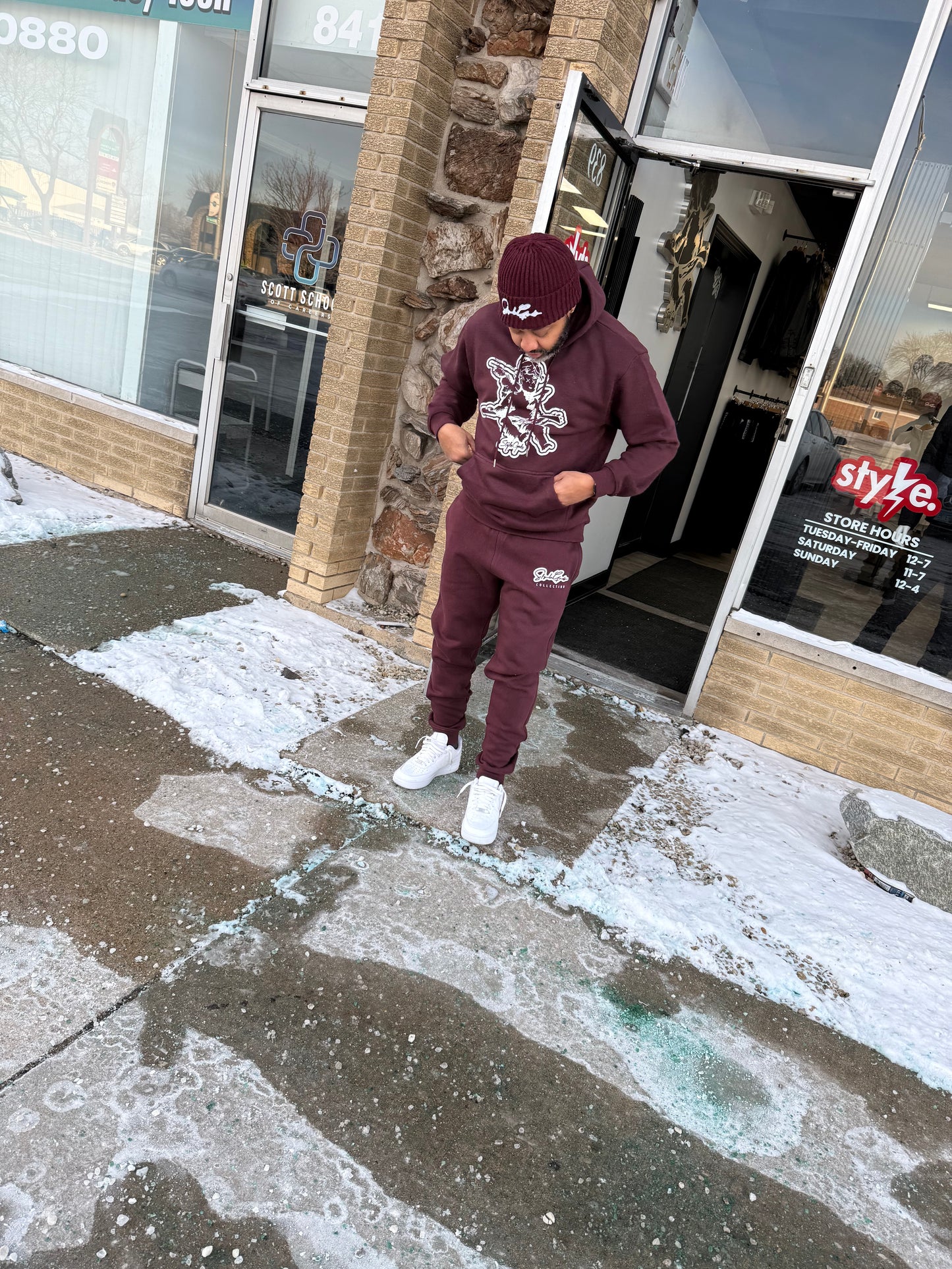 StyleGods Angel Jogging Suit - Maroon