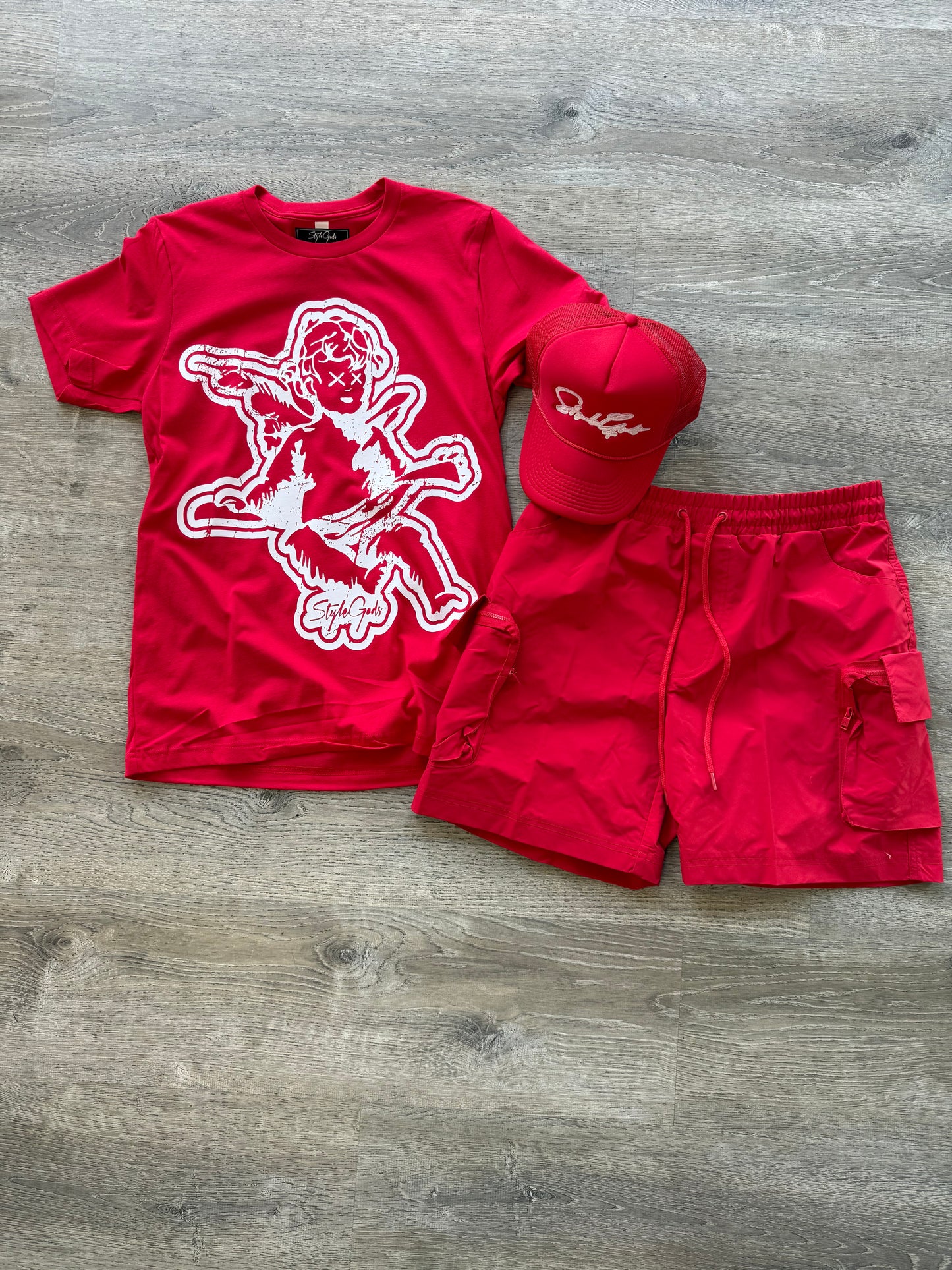 Rebel Nylon Cargo Short - Red