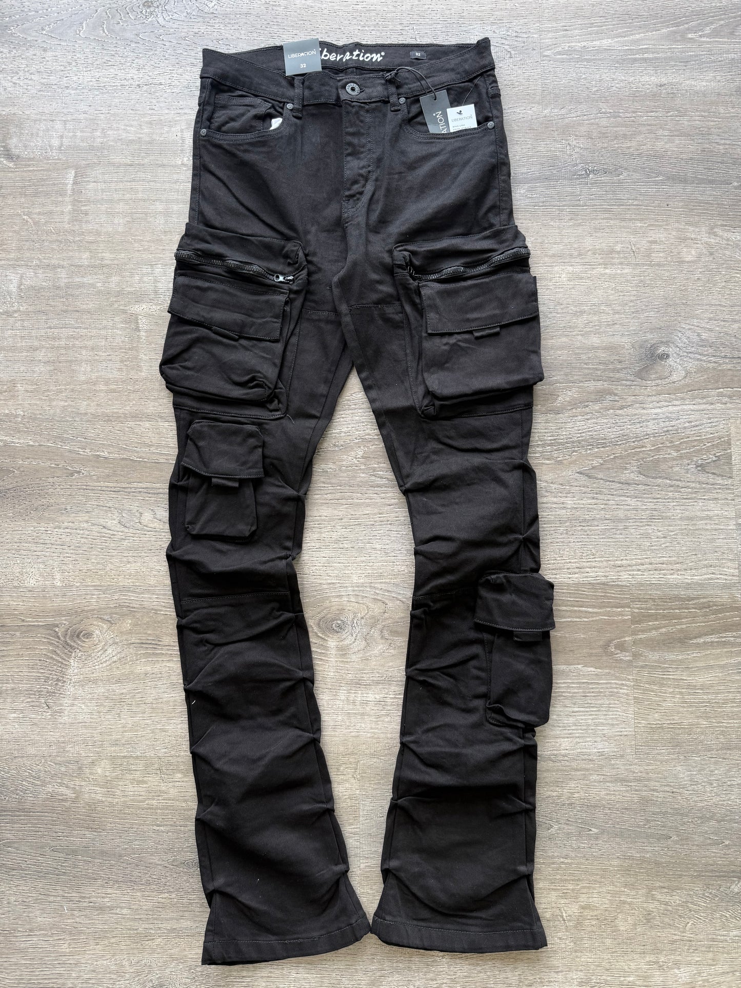 Liberation Stack Cargo Pants L7094 Jet Black
