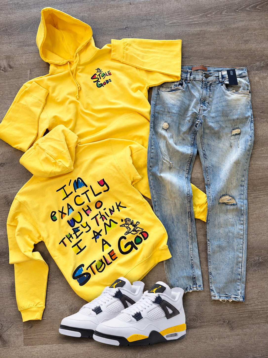 StyleGods They Know Hoodie Sweater Yellow\Multi