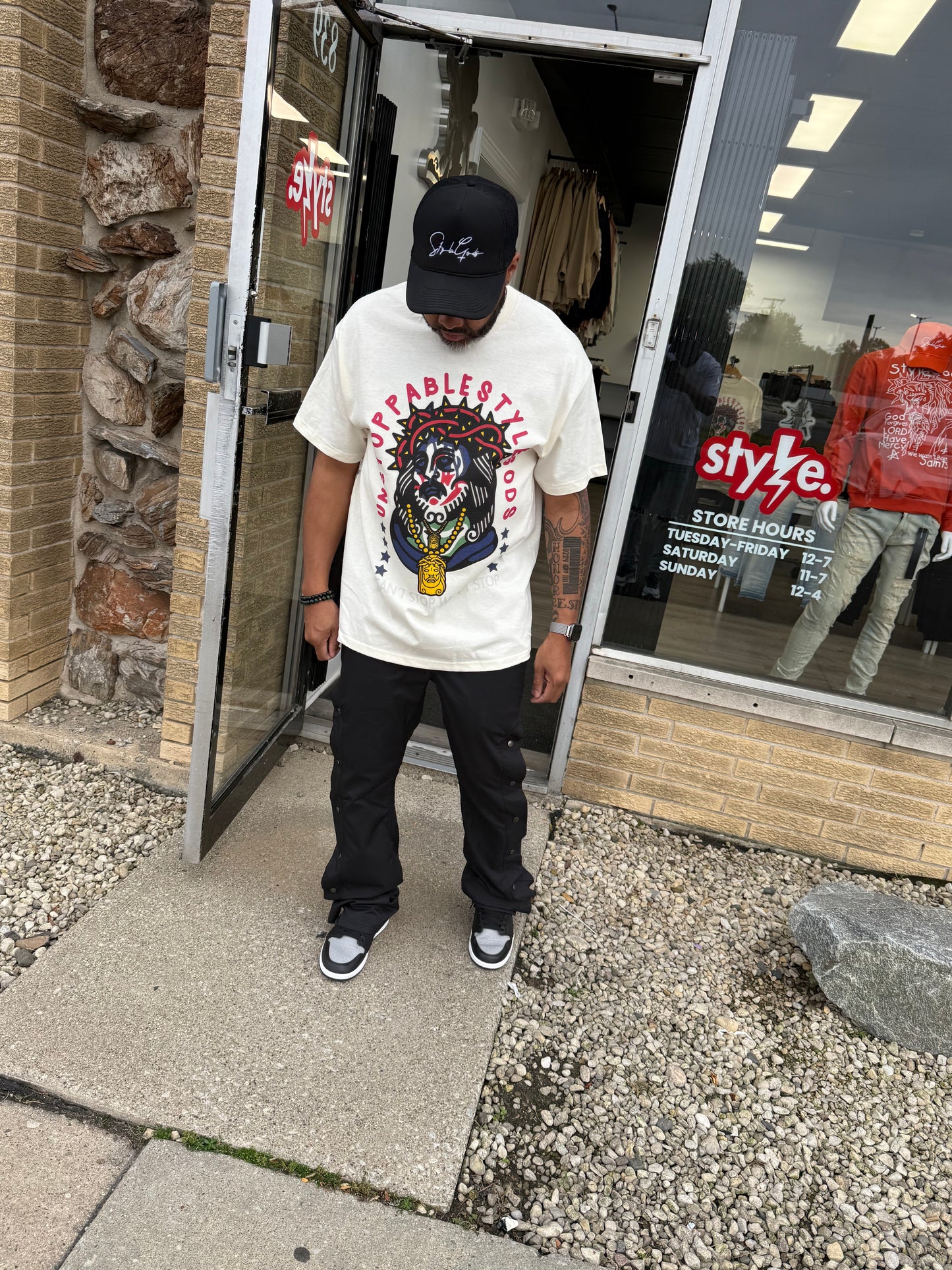 StyleGods Jesus T Shirt - Vintage Tan
