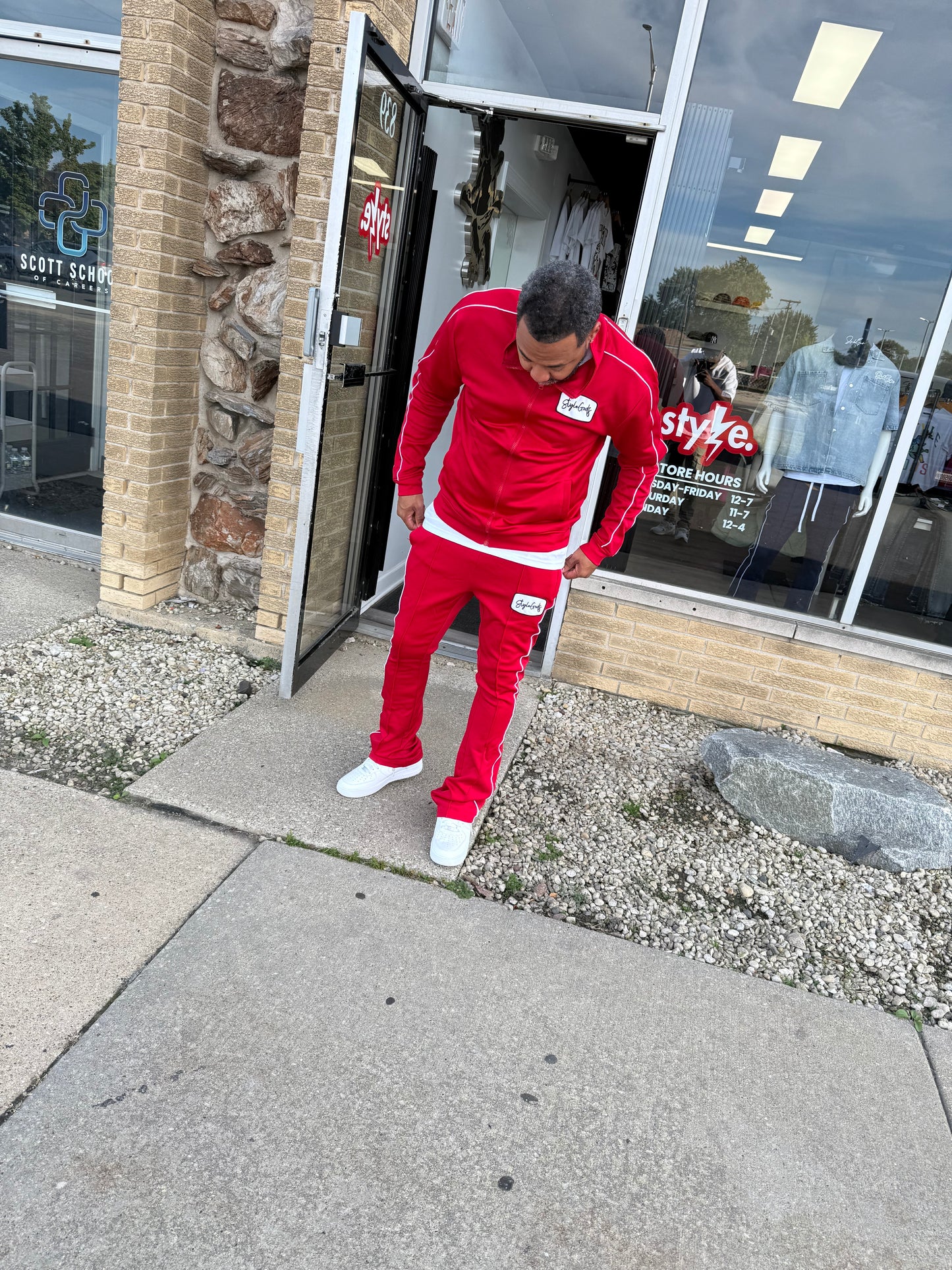 StyleGods STACKED Track Pants- Red