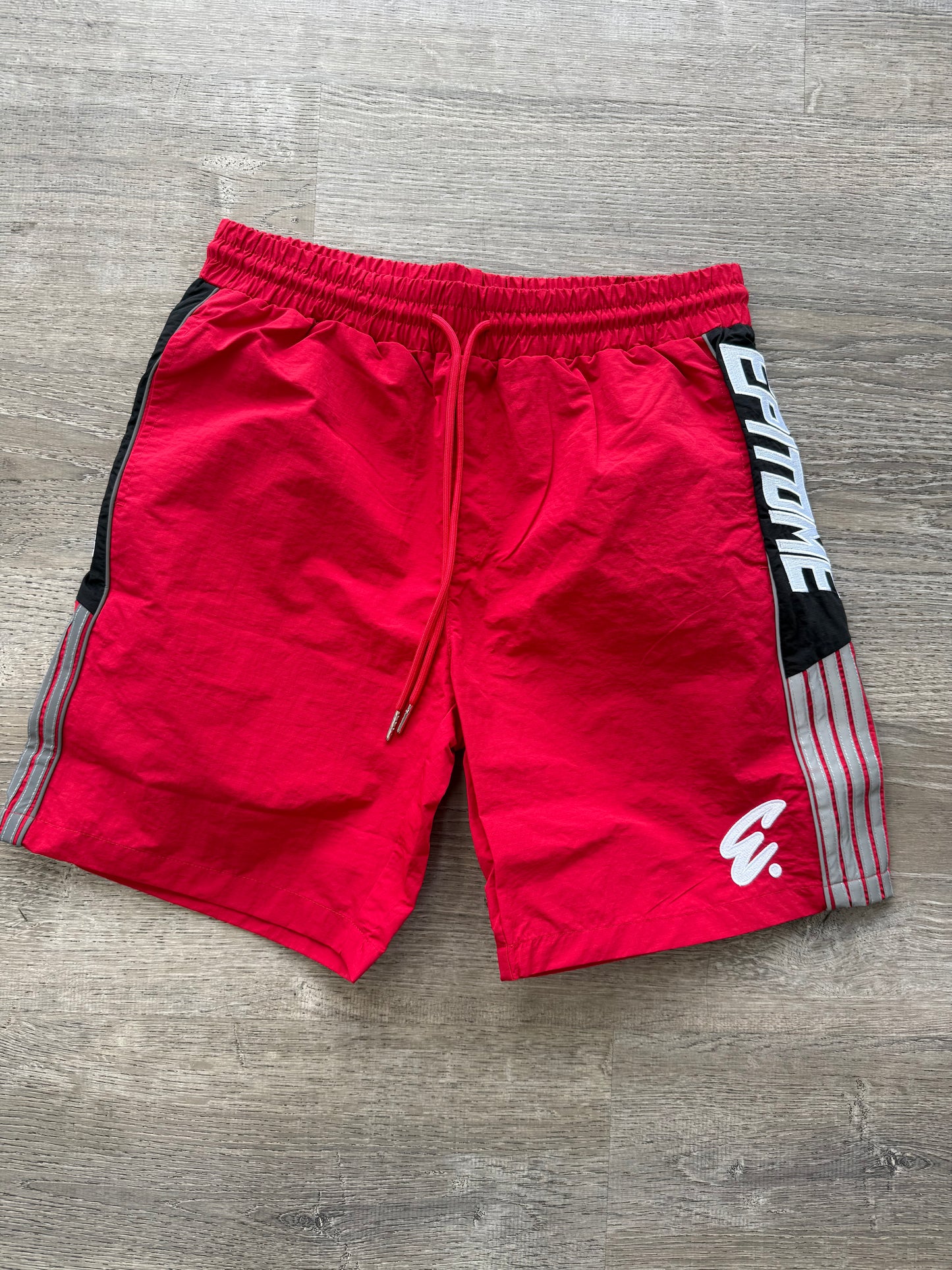 Eptm Nylon Script Shorts - Red\Grey