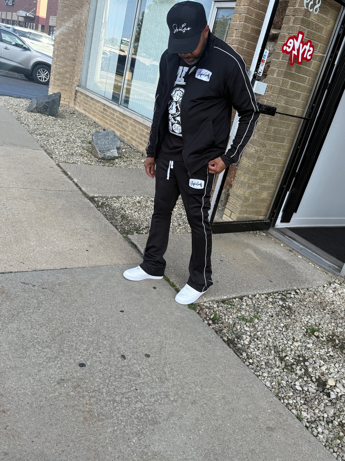 StyleGods STACKED Track Pants- Black