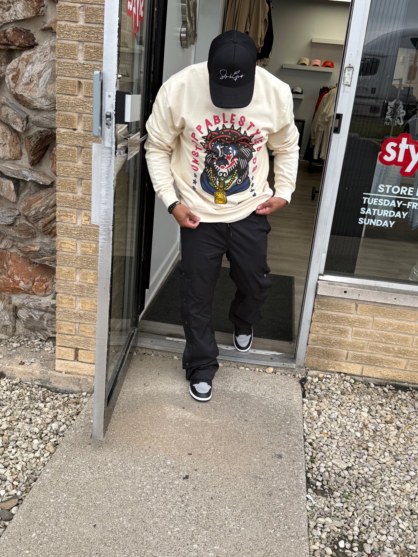 StyleGods Jesus Piece Crewneck SweatShirt - Tan