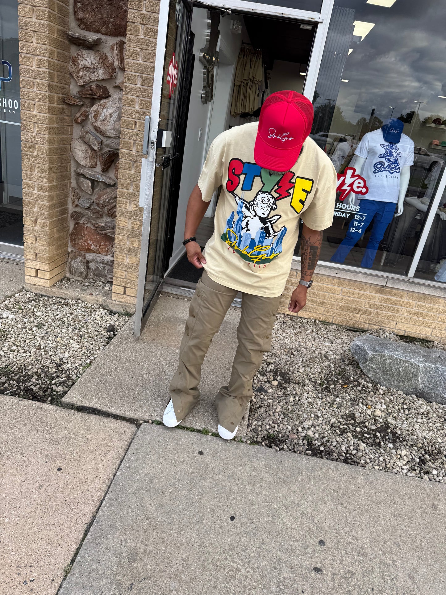 StyleGods City Angel T Shirt - Vintage Tan