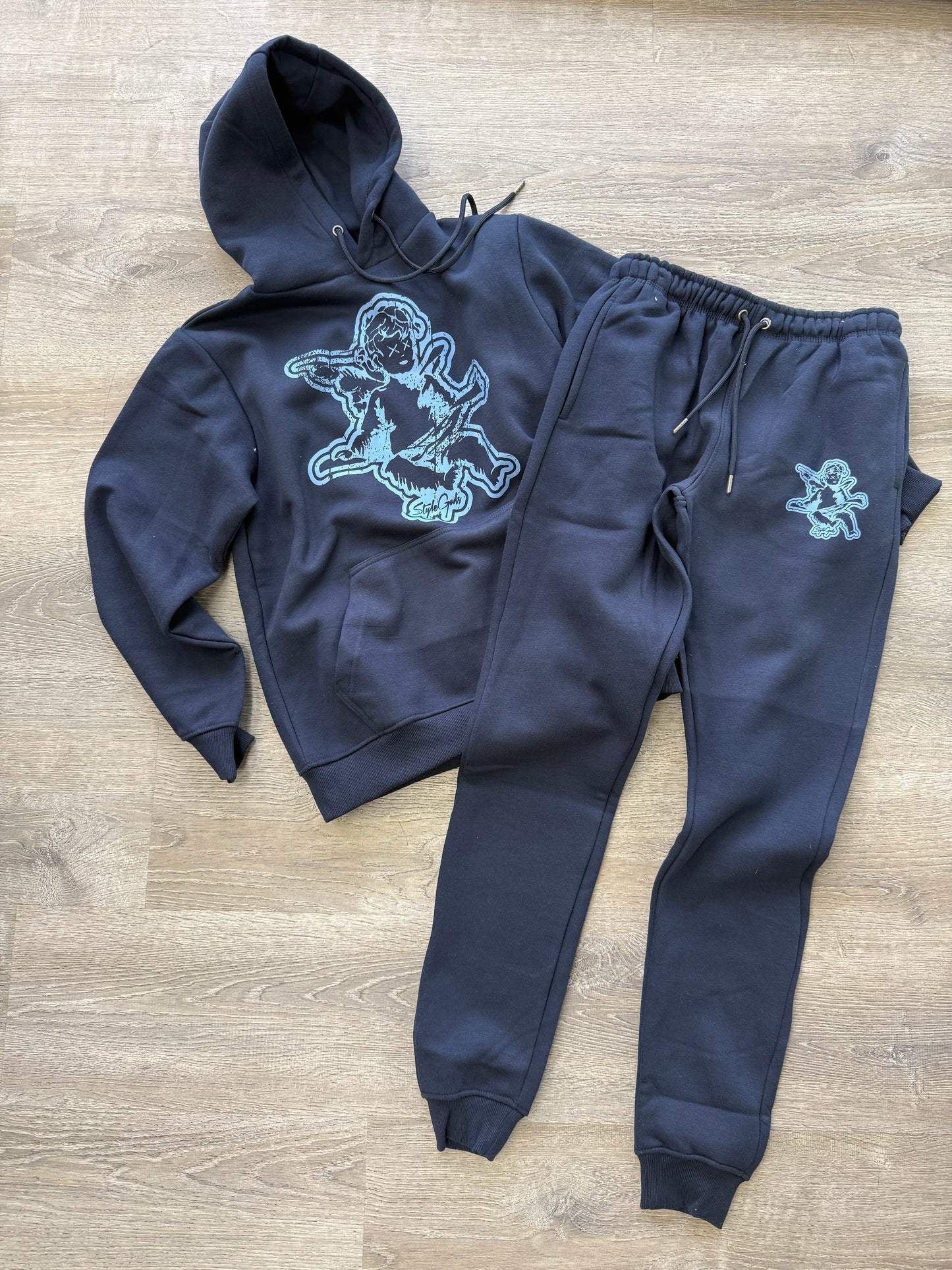 StyleGods Angel Jogging Suit - Navy\Light Blue