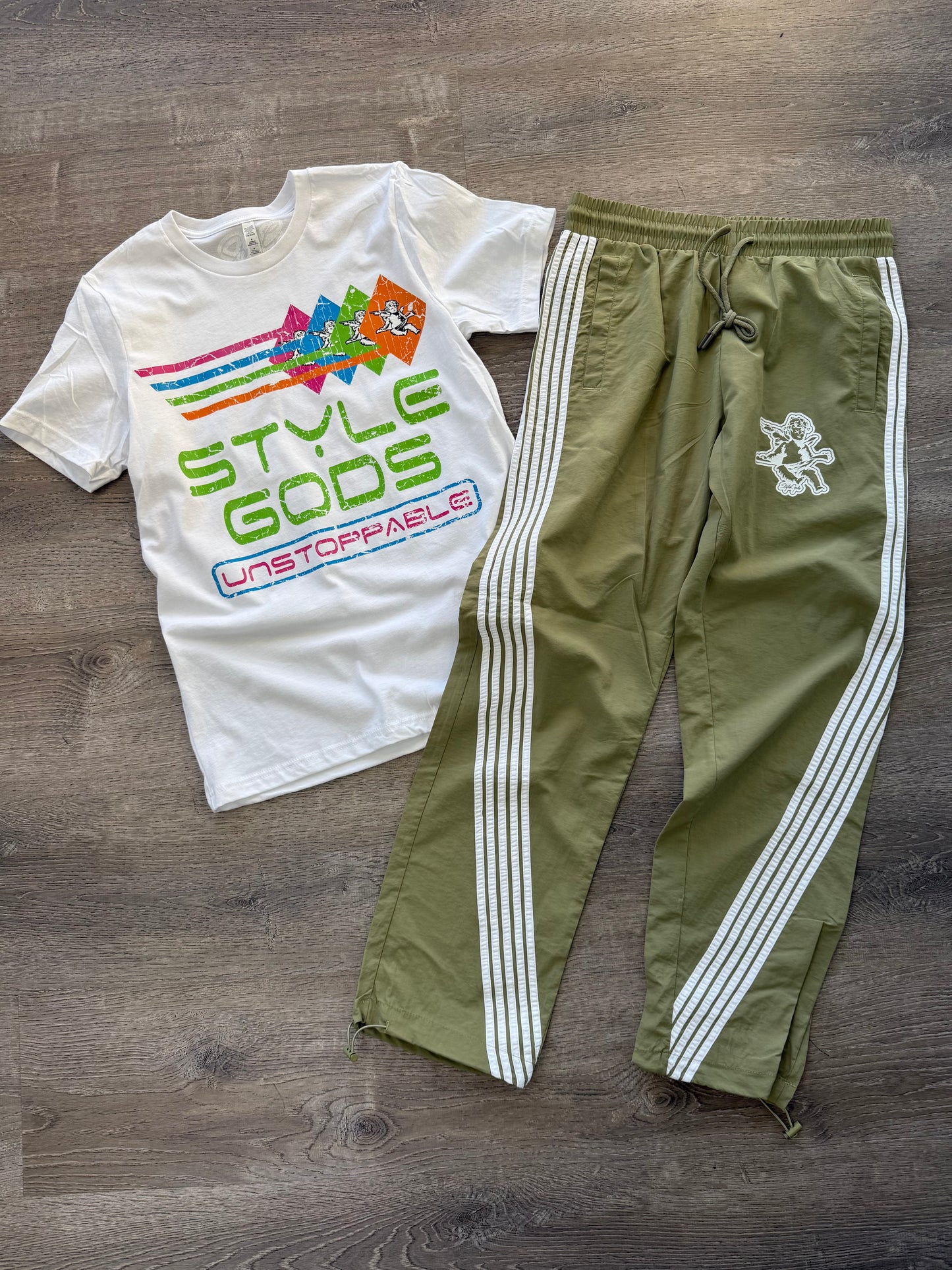 StyleGods Angel Nylon Joggers- Olive Clearance