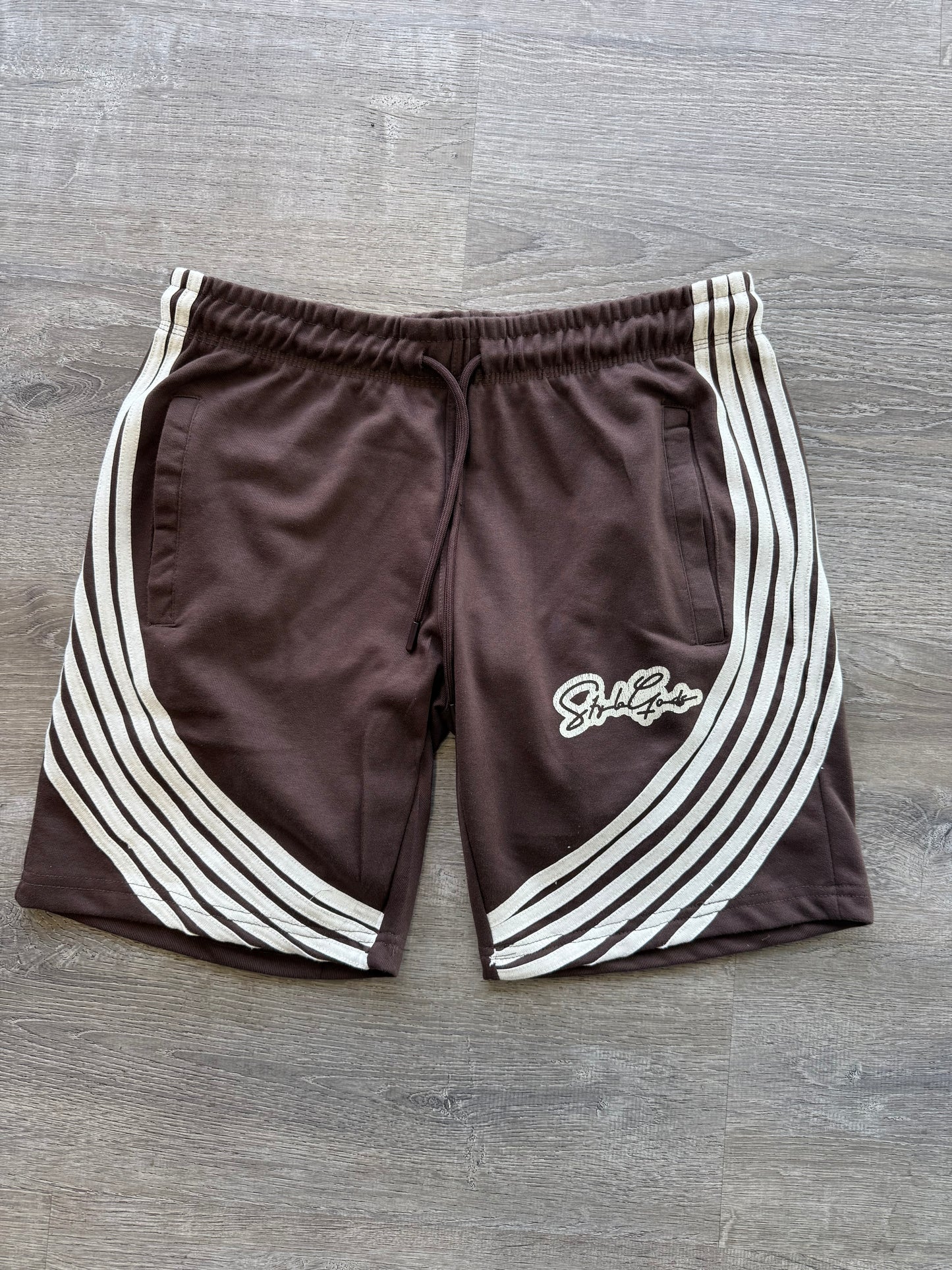 StyleGods Fleece 6 Stripe Short - Brown