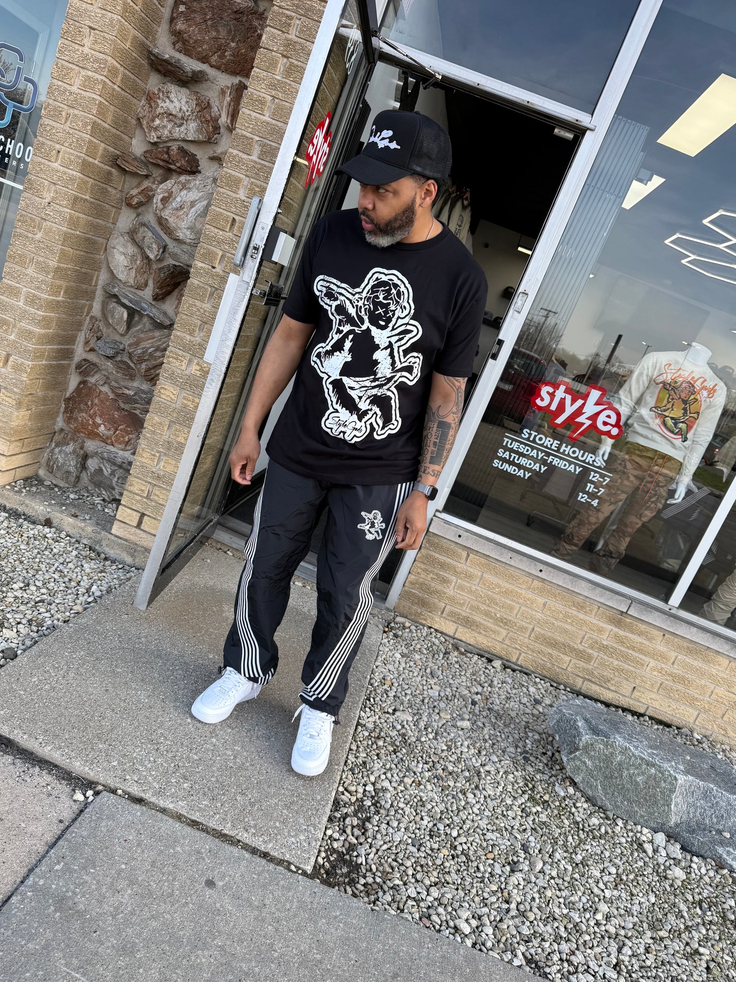 StyleGods Jumbo Angel T Shirt Black\White