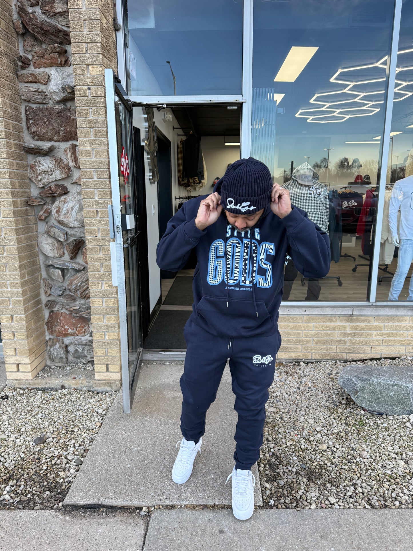 StyleGods Angel Jogging Suit - Navy\Light Blue