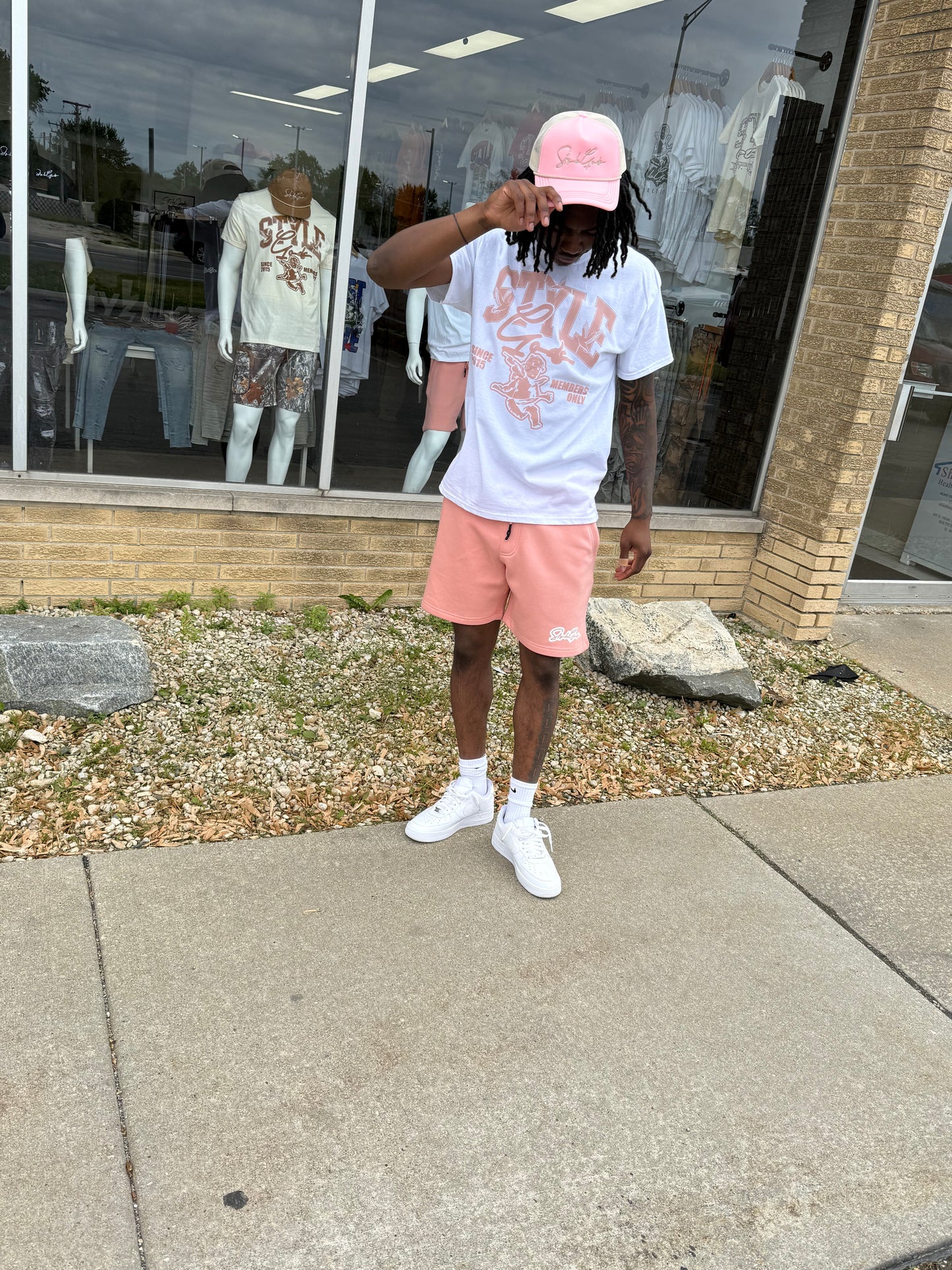 StyleGods Angel T Shirt - White\Dusty Pink