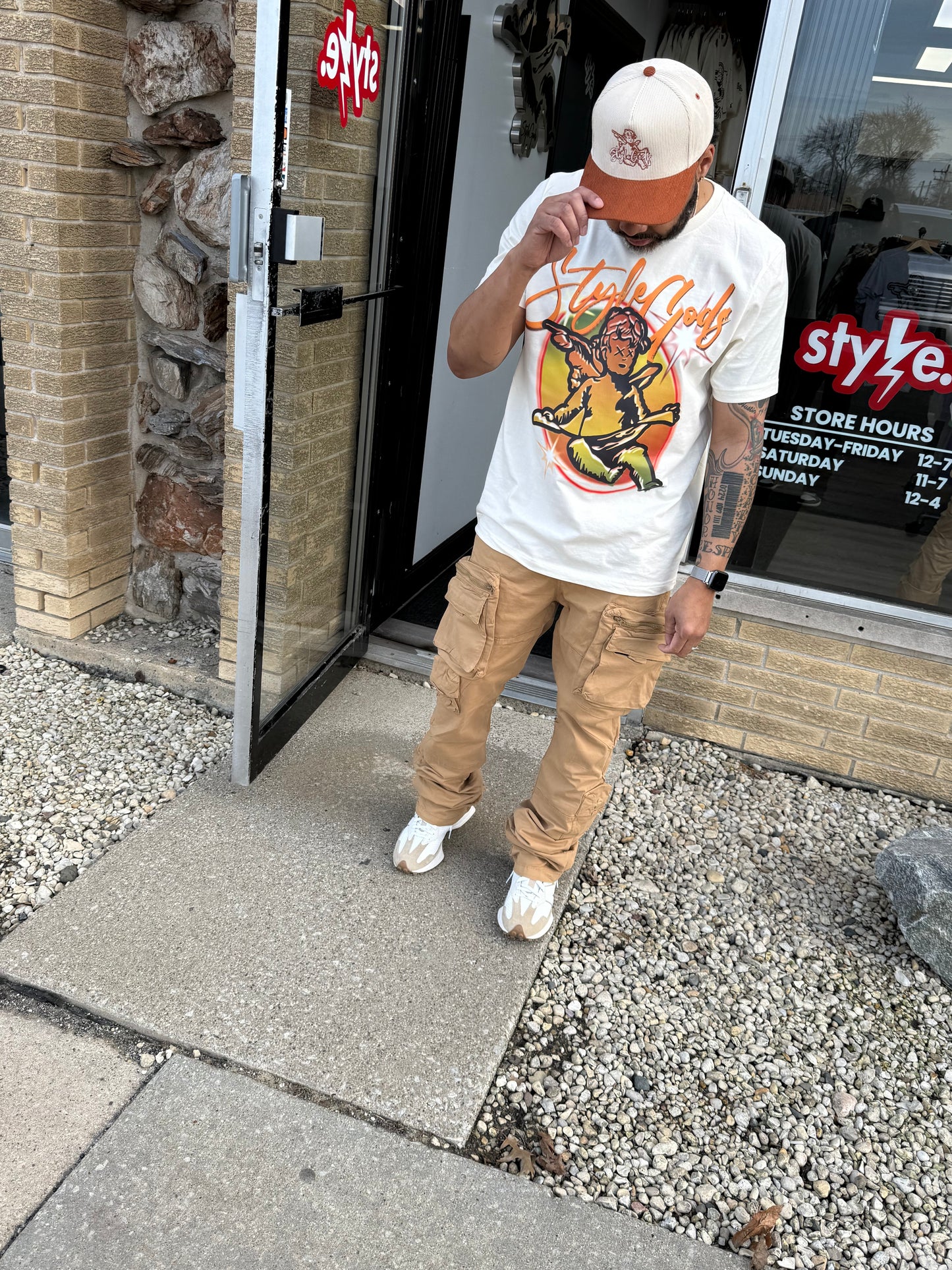 StyleGods Air Brush Angel T Shirt - Vintage Tan