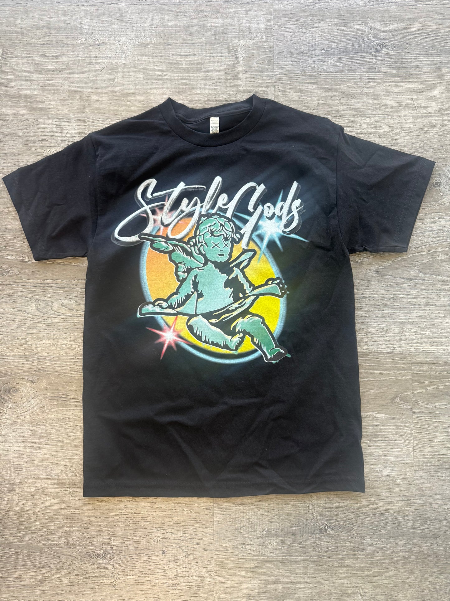 StyleGods Air Brush Angel T Shirt - Black