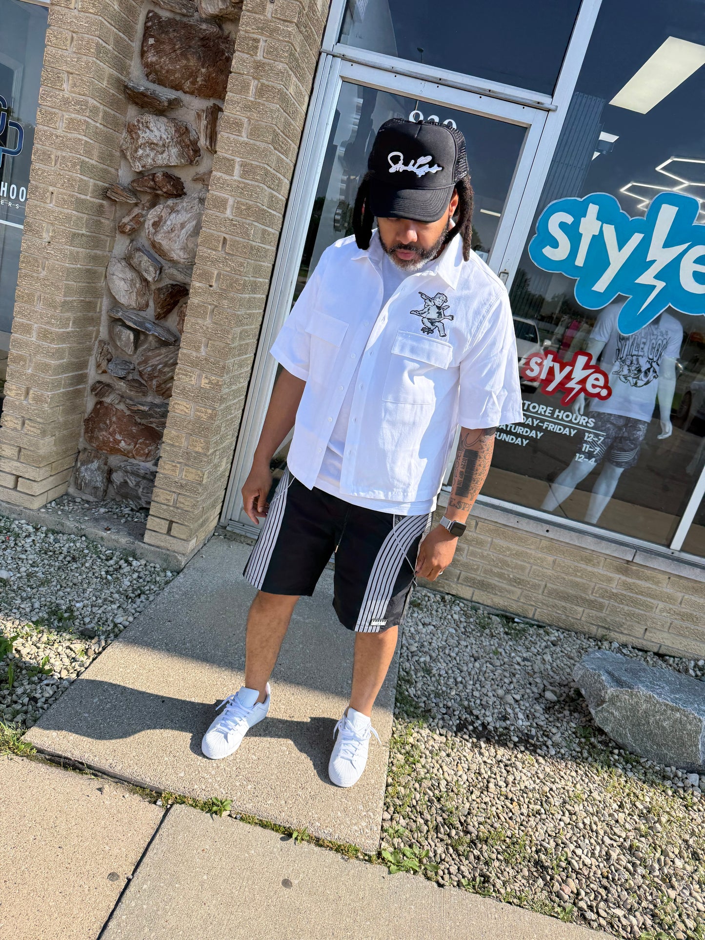 StyleGods Crop Linen Button up- White\Grey\Black