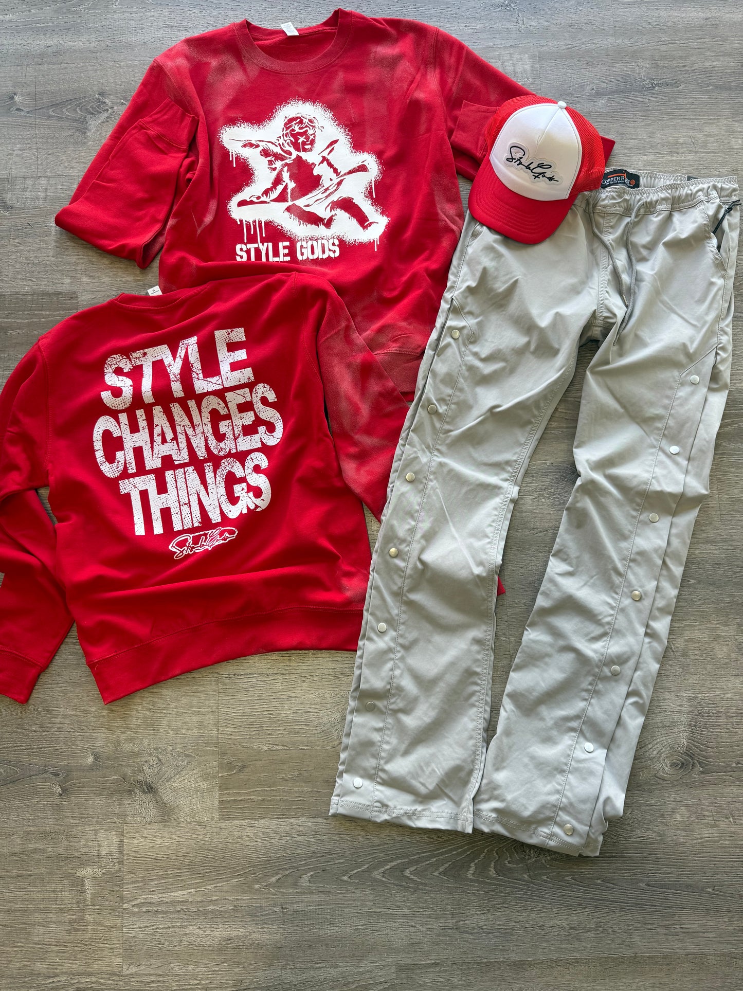 StyleGods Paint Angel Crewneck SweatShirt - Red