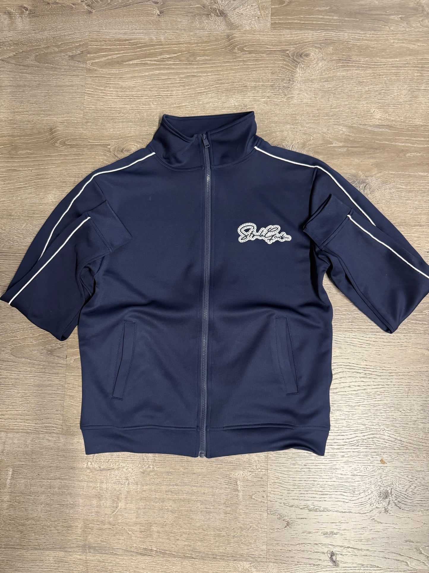 StyleGods Track Jacket Tops-Navy\White