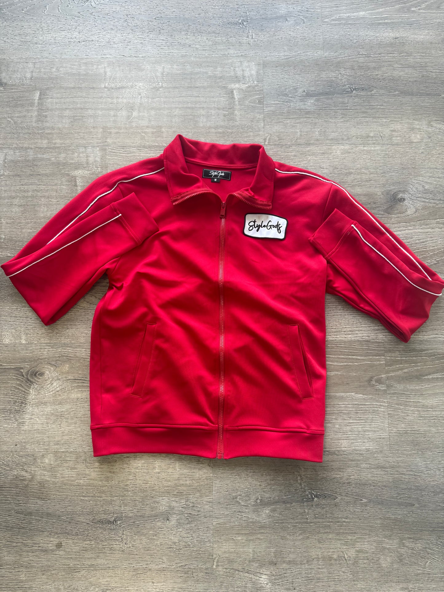 StyleGods Stacked Track Jacket - Red\White
