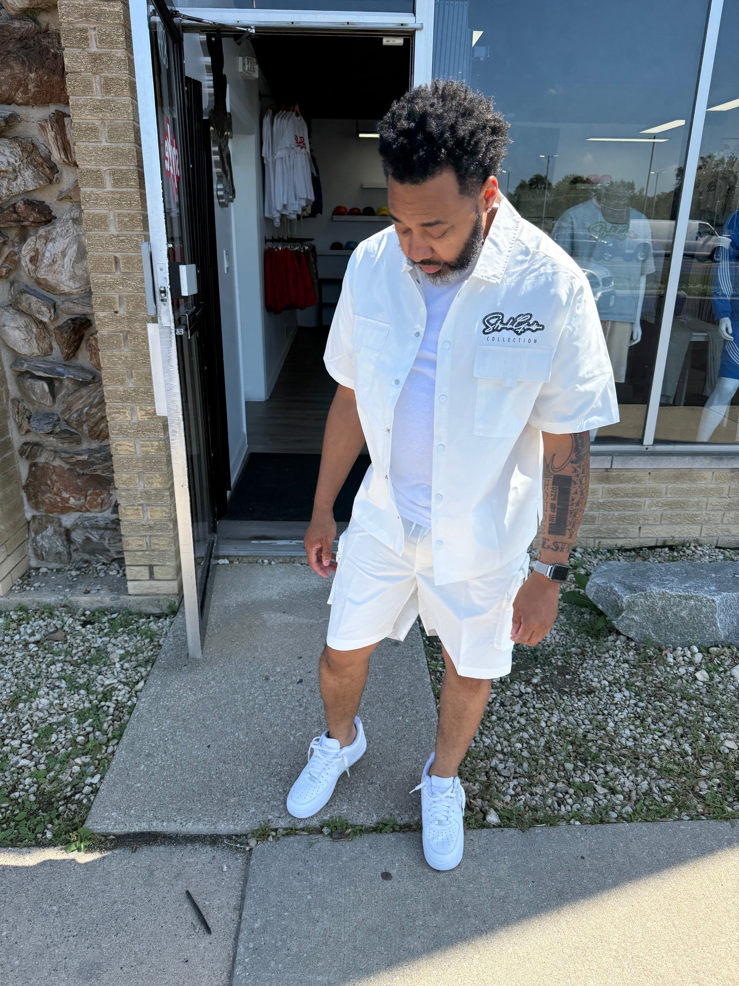 Rebel Nylon Cargo Short - White