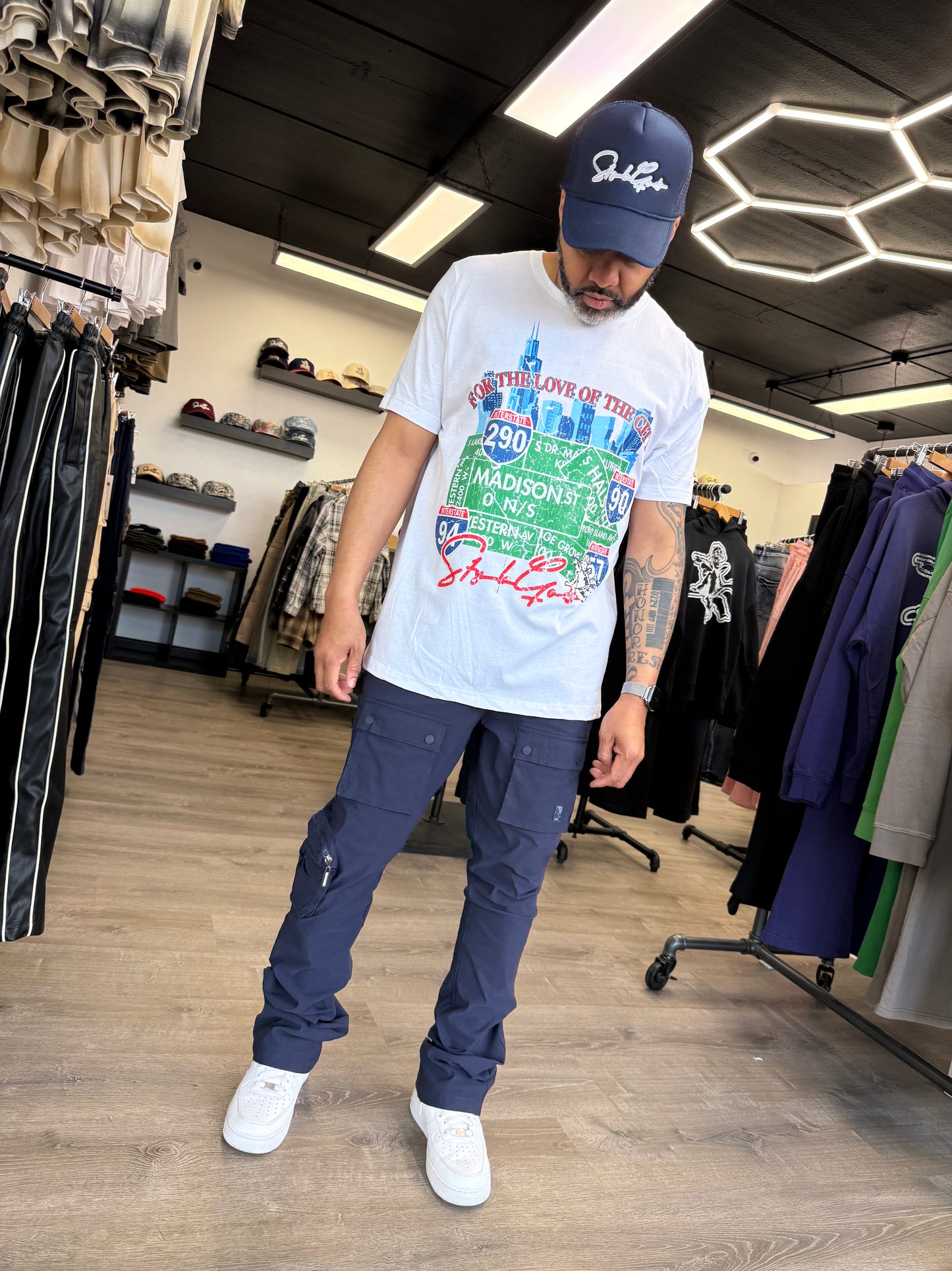 Makobi NYLON Stacked Cargo- Navy