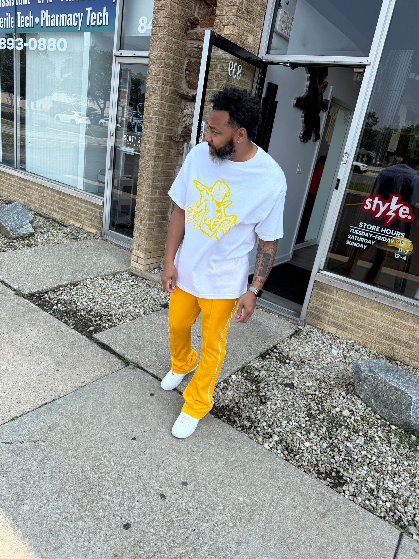 Rebel Minds STACKED Track Pants- Gold