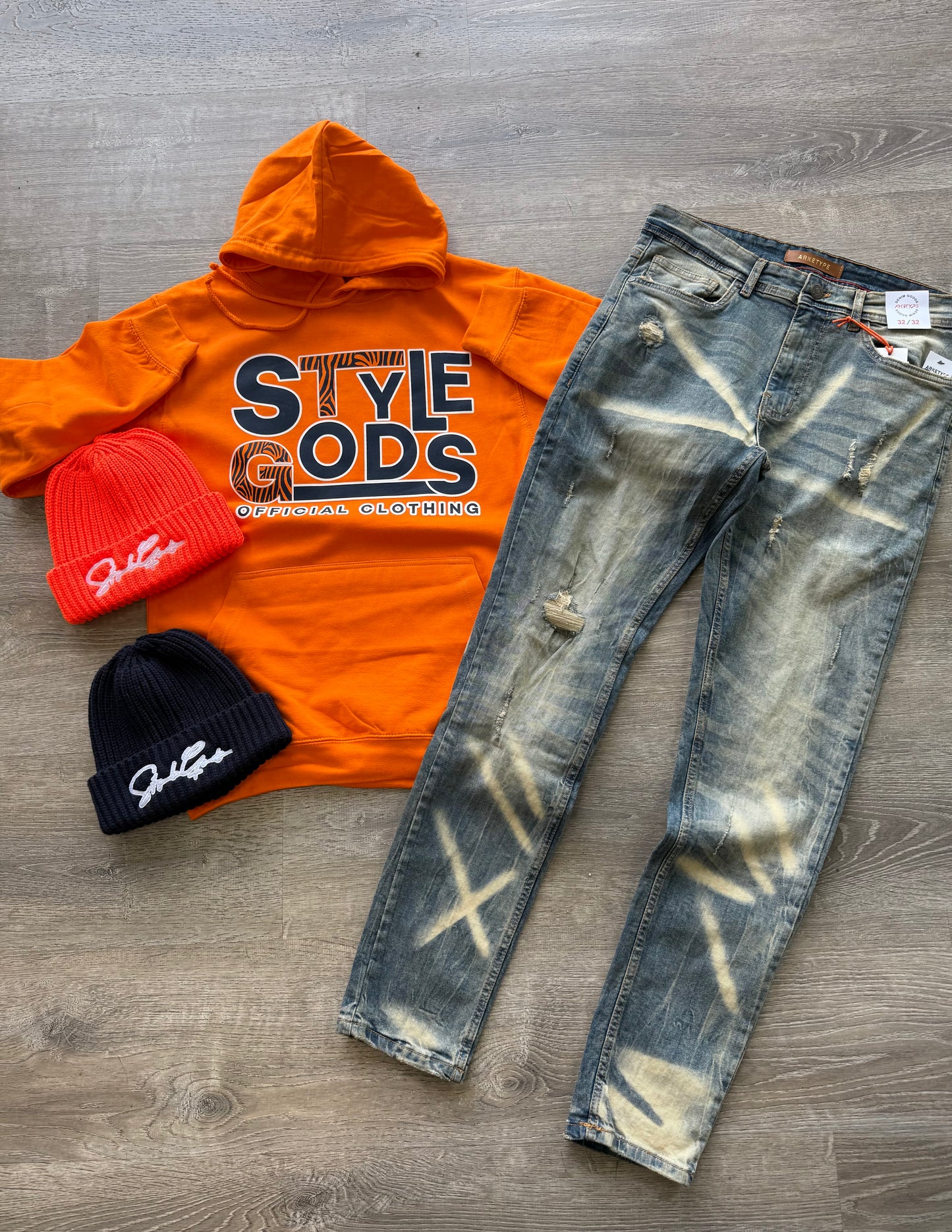 StyleGods Bears Hoodie SweatShirt -Orange