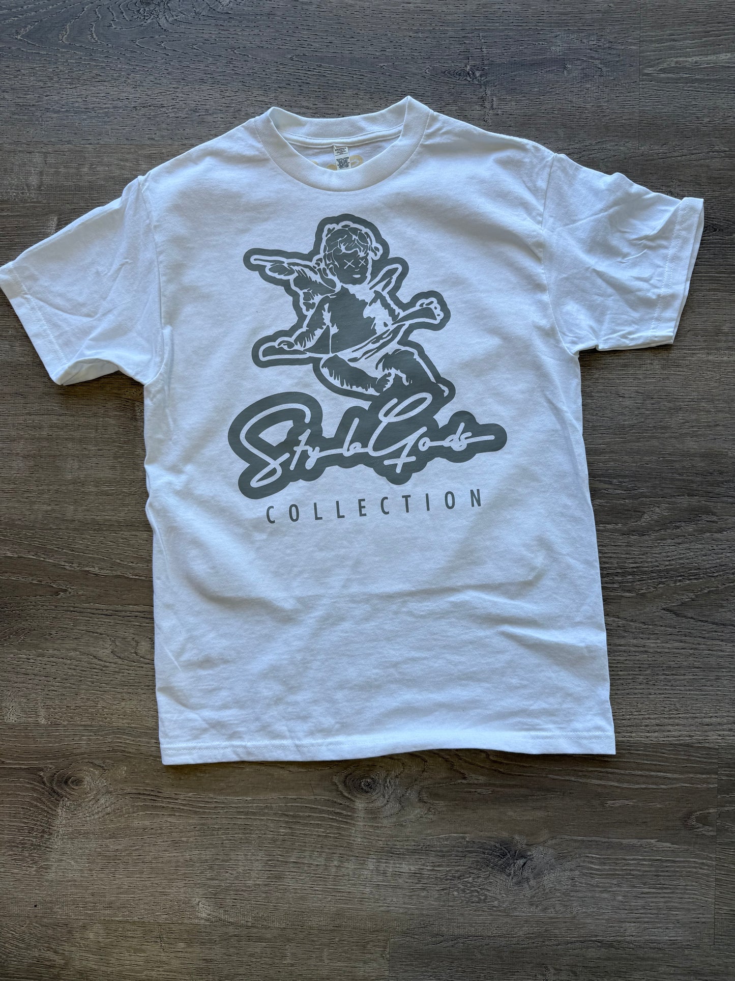 StyleGods Angel T Shirt - White\Grey