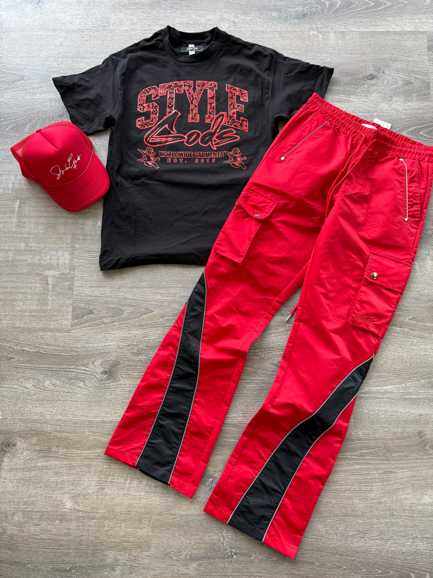 StyleGods Style Collection Bandana T Shirt - Black\Red