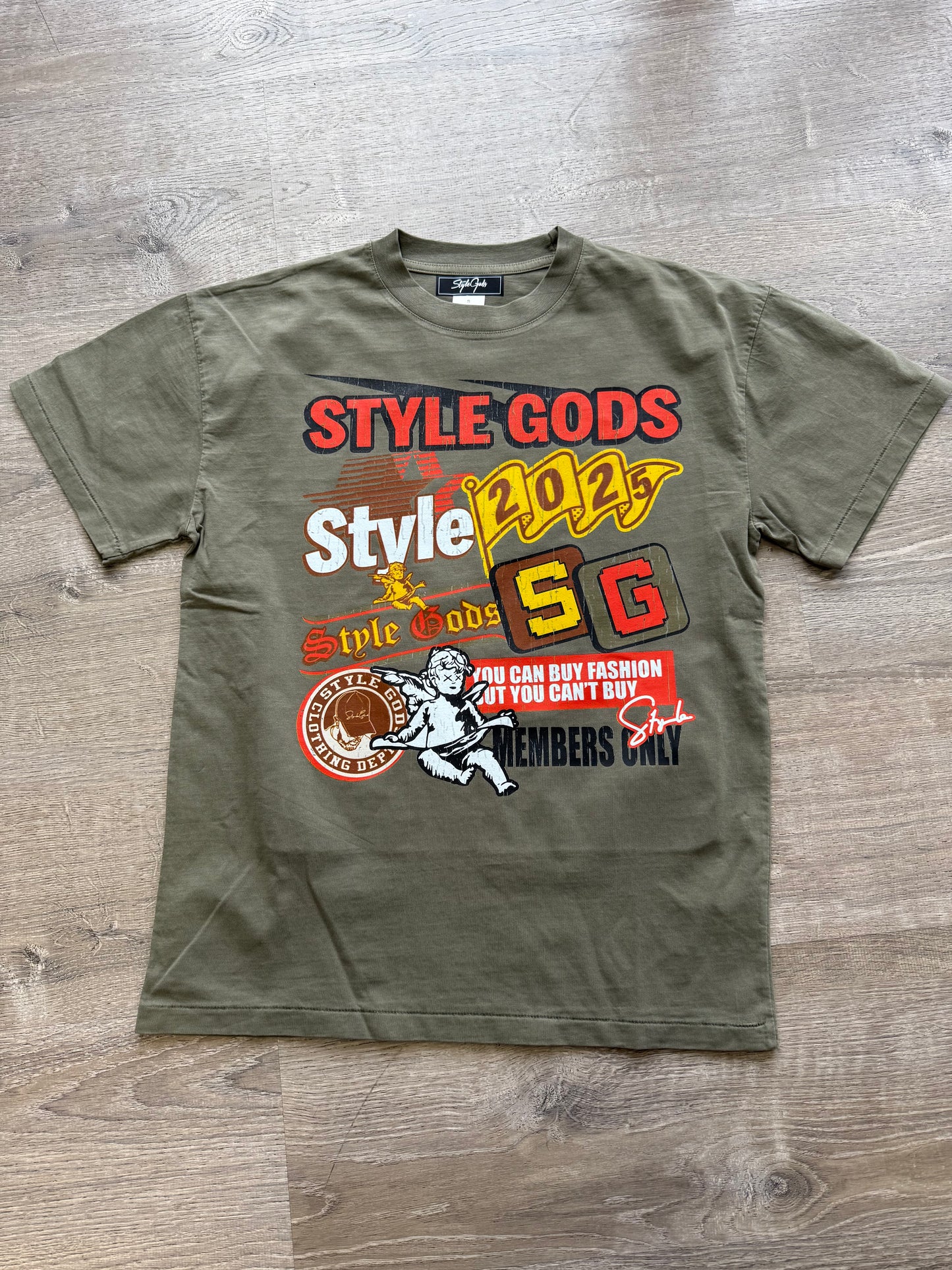 StyleGods Members Only T Shirt - Vintage Olive