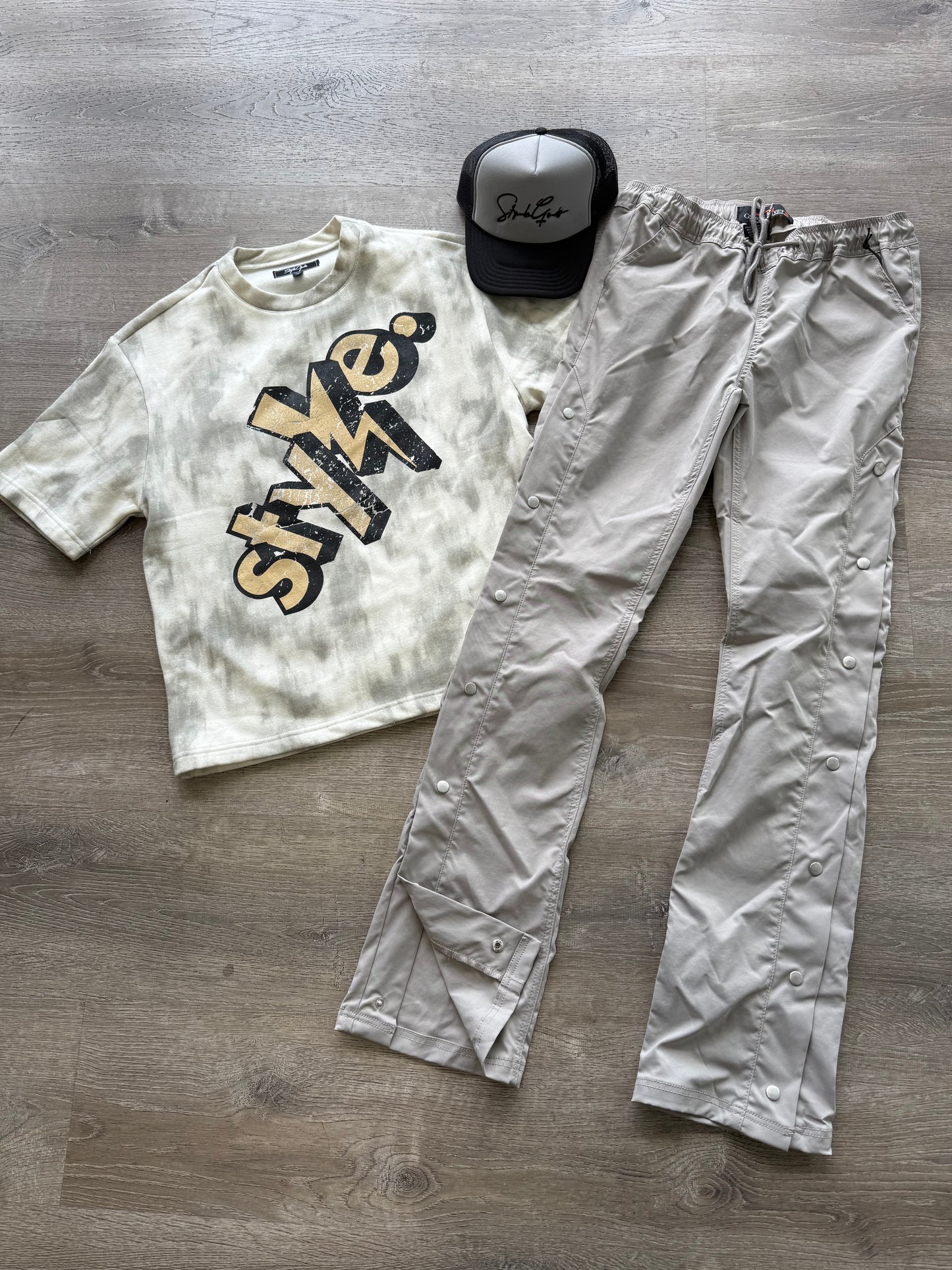 StyleGods Style Fleece Crop - Grey\Cream\Black