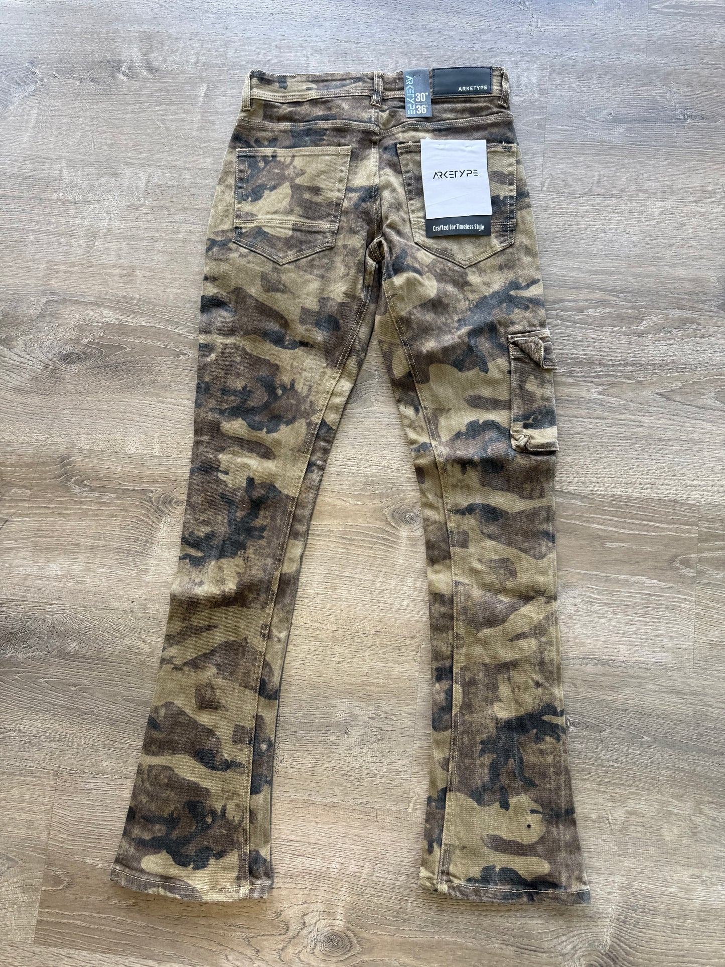 Arketype - Denim Stacked Camo Cargo P35 Olive Camo