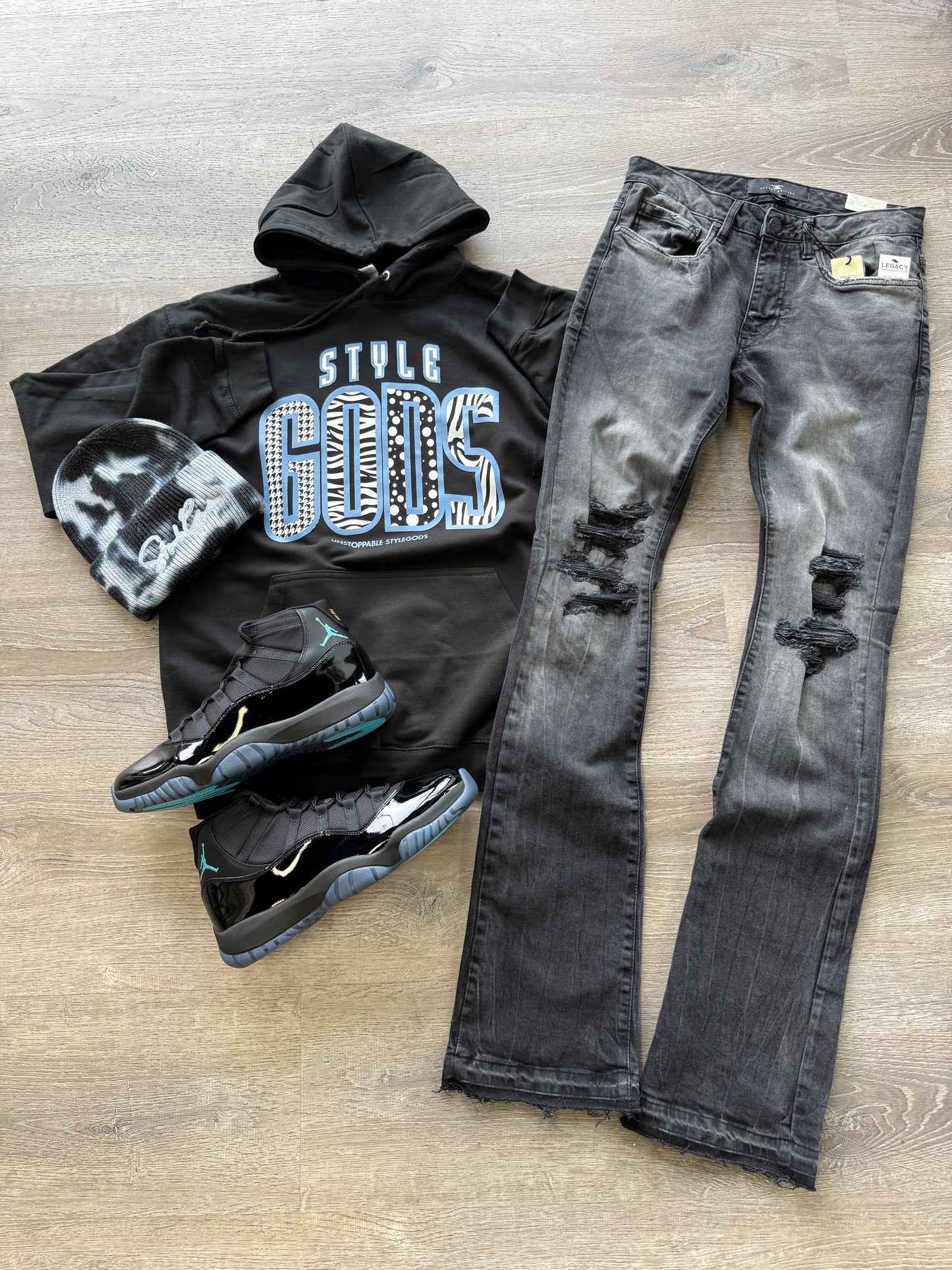 StyleGods Black Gamma Hooded SweatShirt - Black