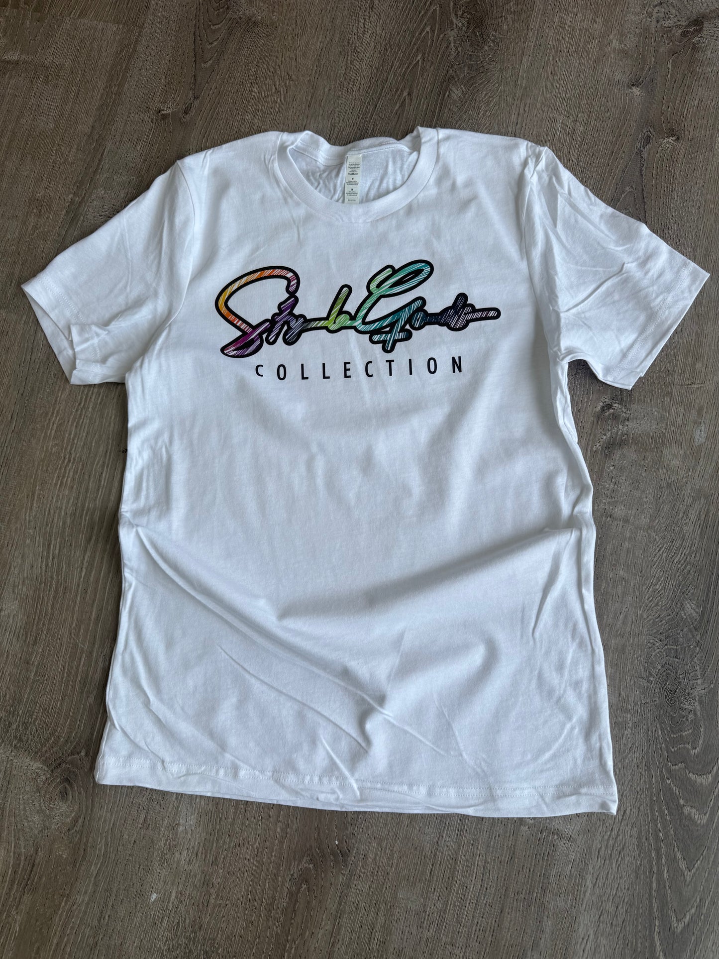StyleGods Crayon Signature Script Shirt - white clearance