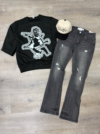 StyleGods Jumbo Angel Crewneck Black