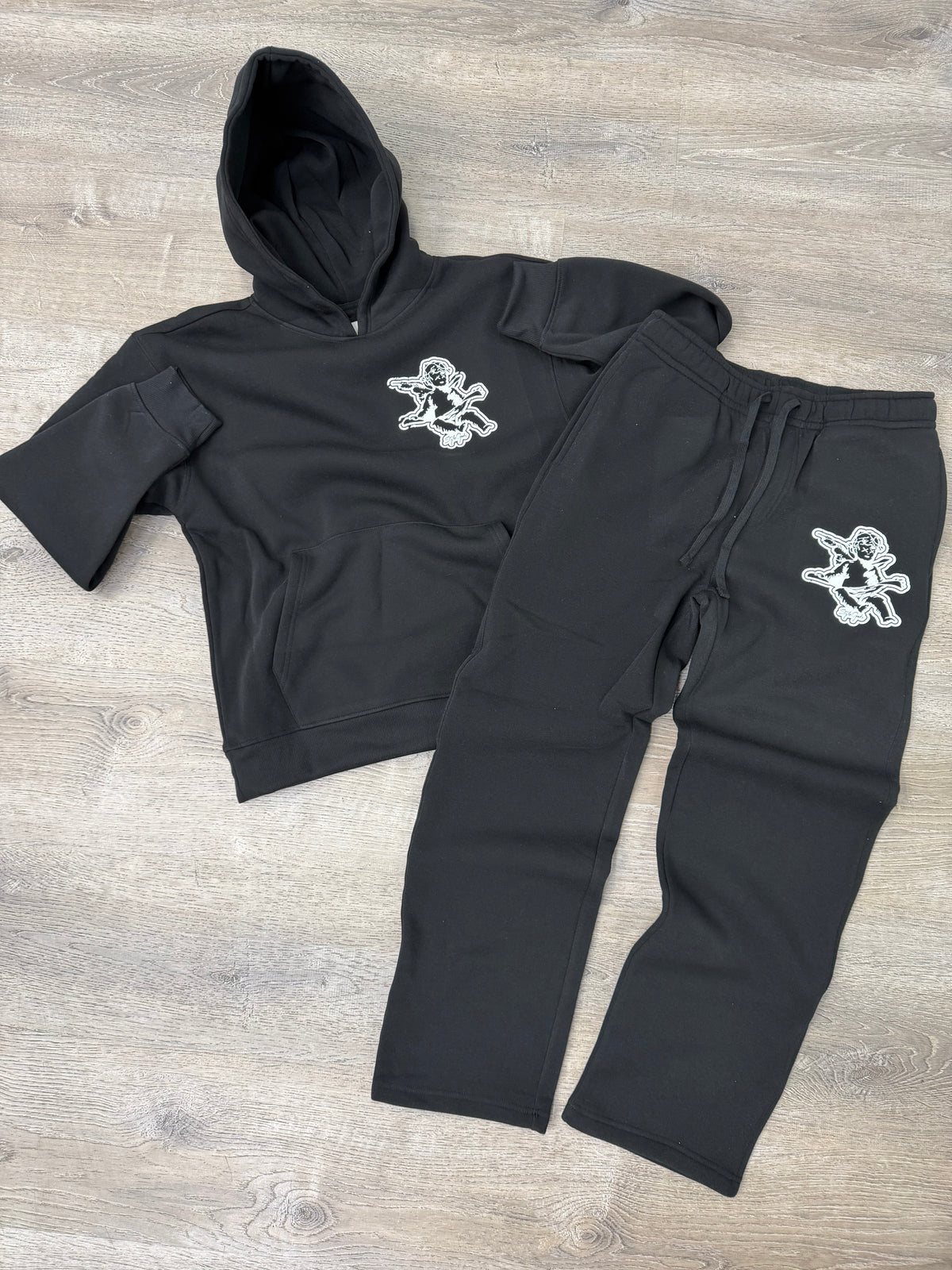 StyleGods Pullover Jogging Suit - Black\White