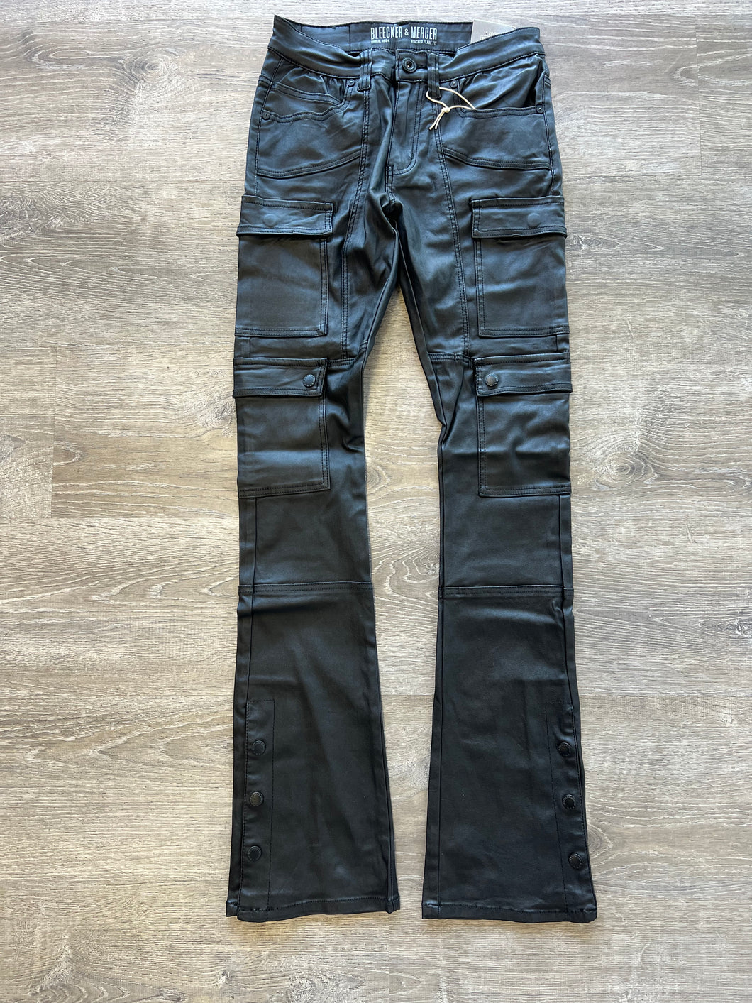Bleeker and Mercer- Wax Denim Cargo STACKED FIT D605 - Black