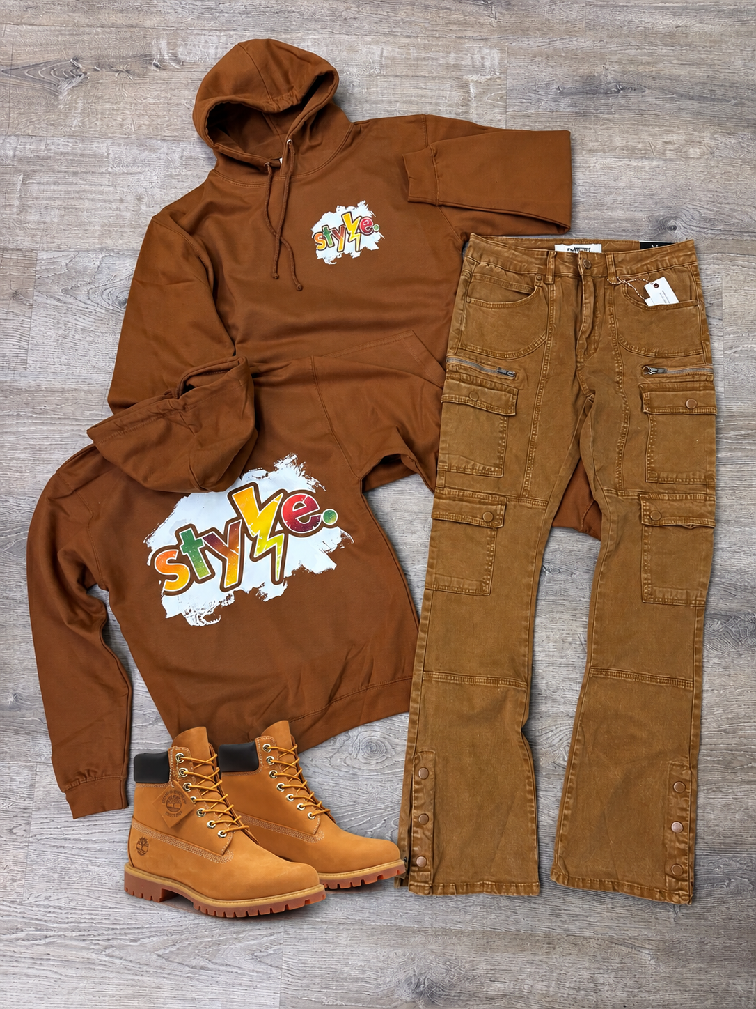 StyleGods Fall Style Hoodie Sweater Brown\Multi