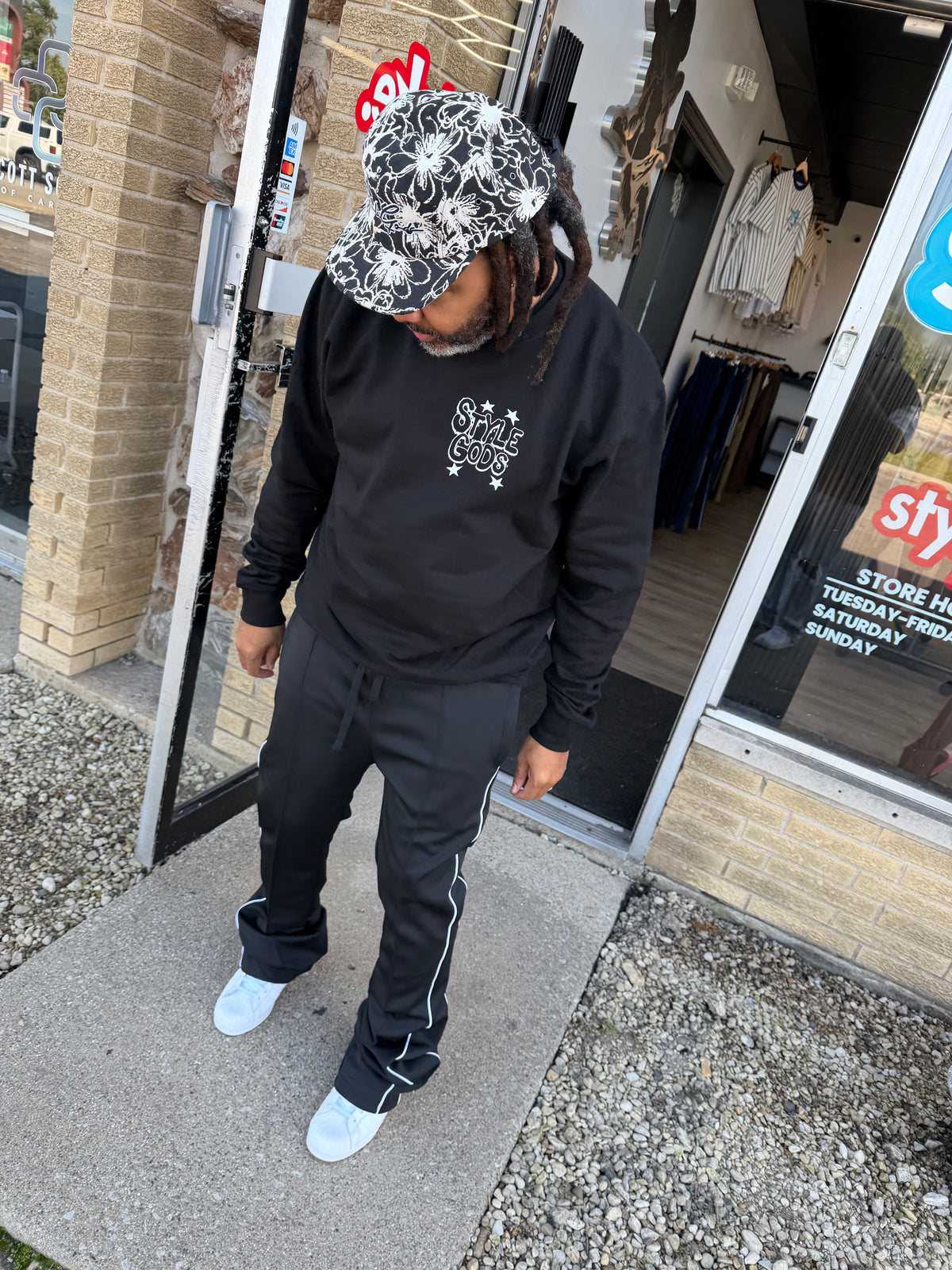 StyleGods Call Me Crewneck - Black\White