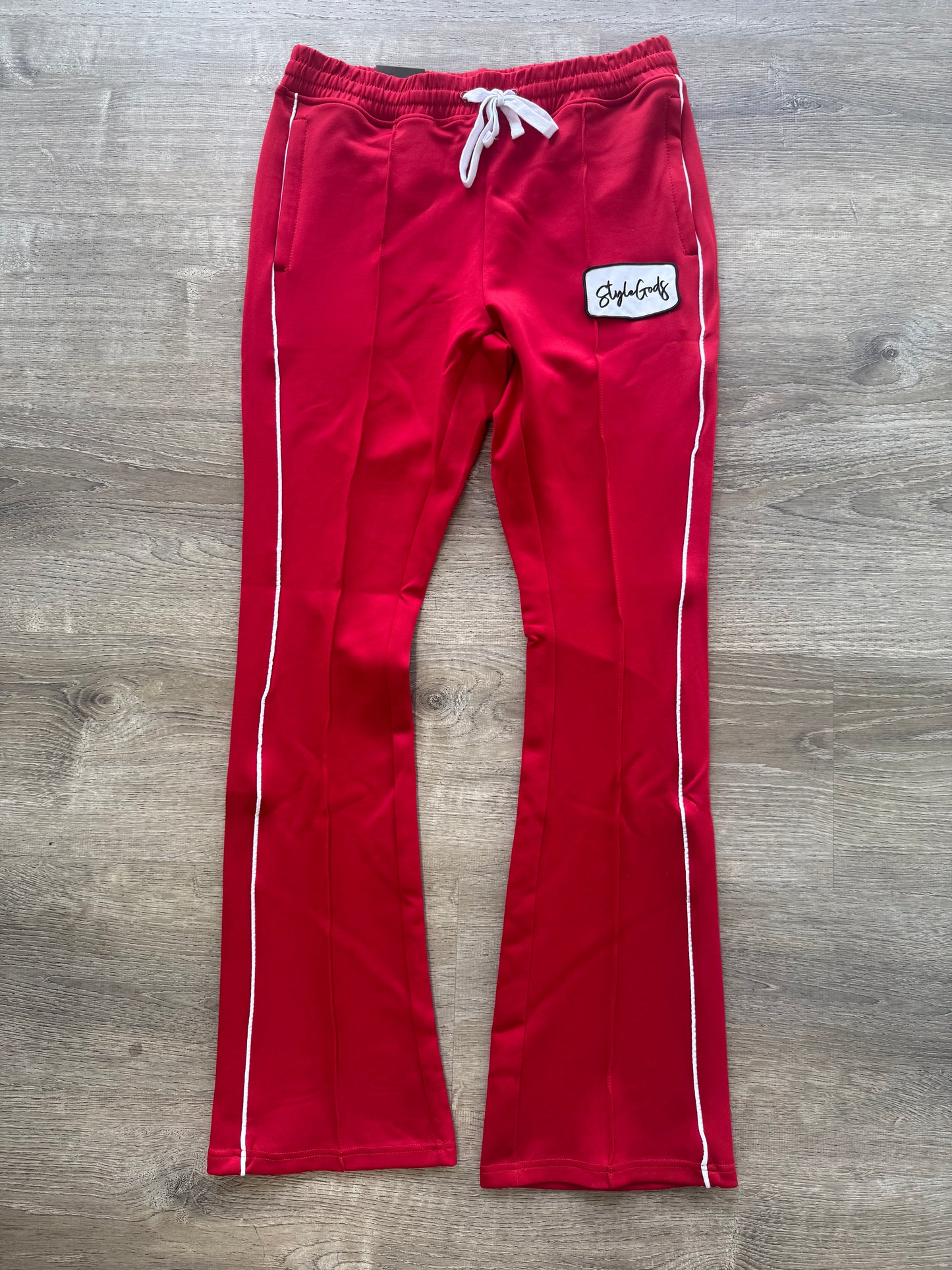 StyleGods STACKED Track Pants- Red