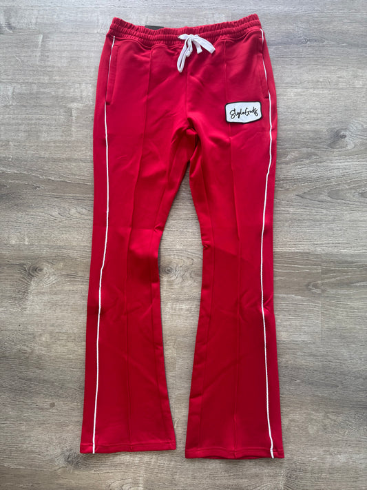 StyleGods STACKED Track Pants- Red