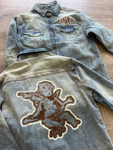 StyleGods Angel Denim Shirt - Lt. Tint/Tan/Brown