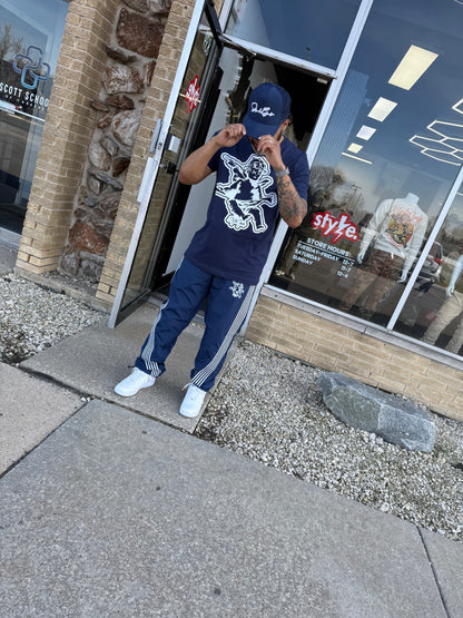 StyleGods Jumbo Angel T Shirt Navy\White