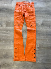 Bleeker and Mercer- Wax Denim Cargo STACKED FIT D605 - Burnt Orangeh