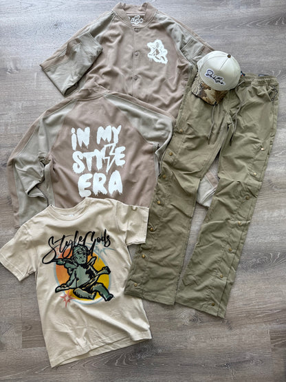 StyleGods Style Track Jacket - Olive\Tan\White