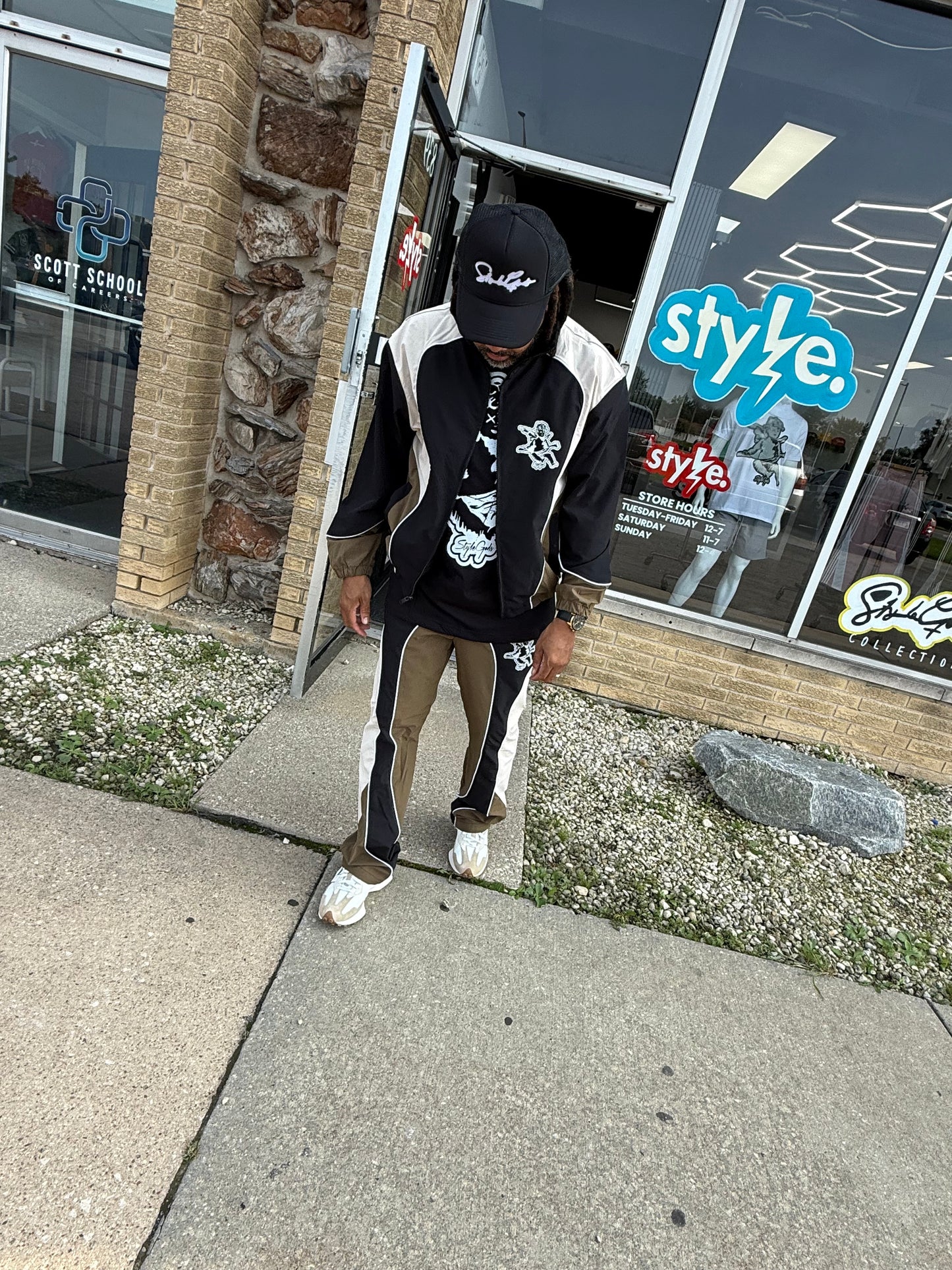 StyleGods Nylon Track Suits - Black \Olive
