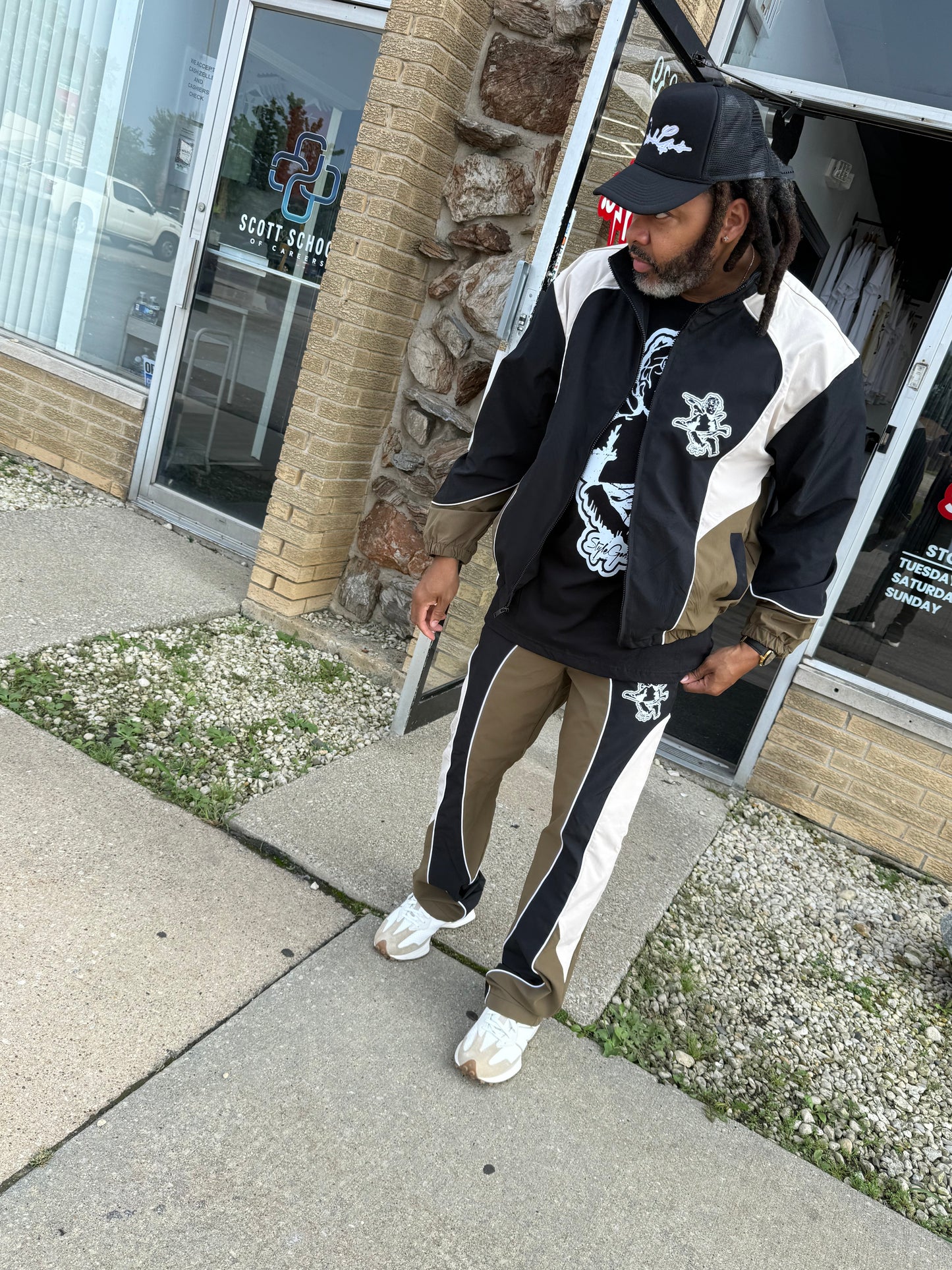 StyleGods Nylon Track Suits - Black \Olive