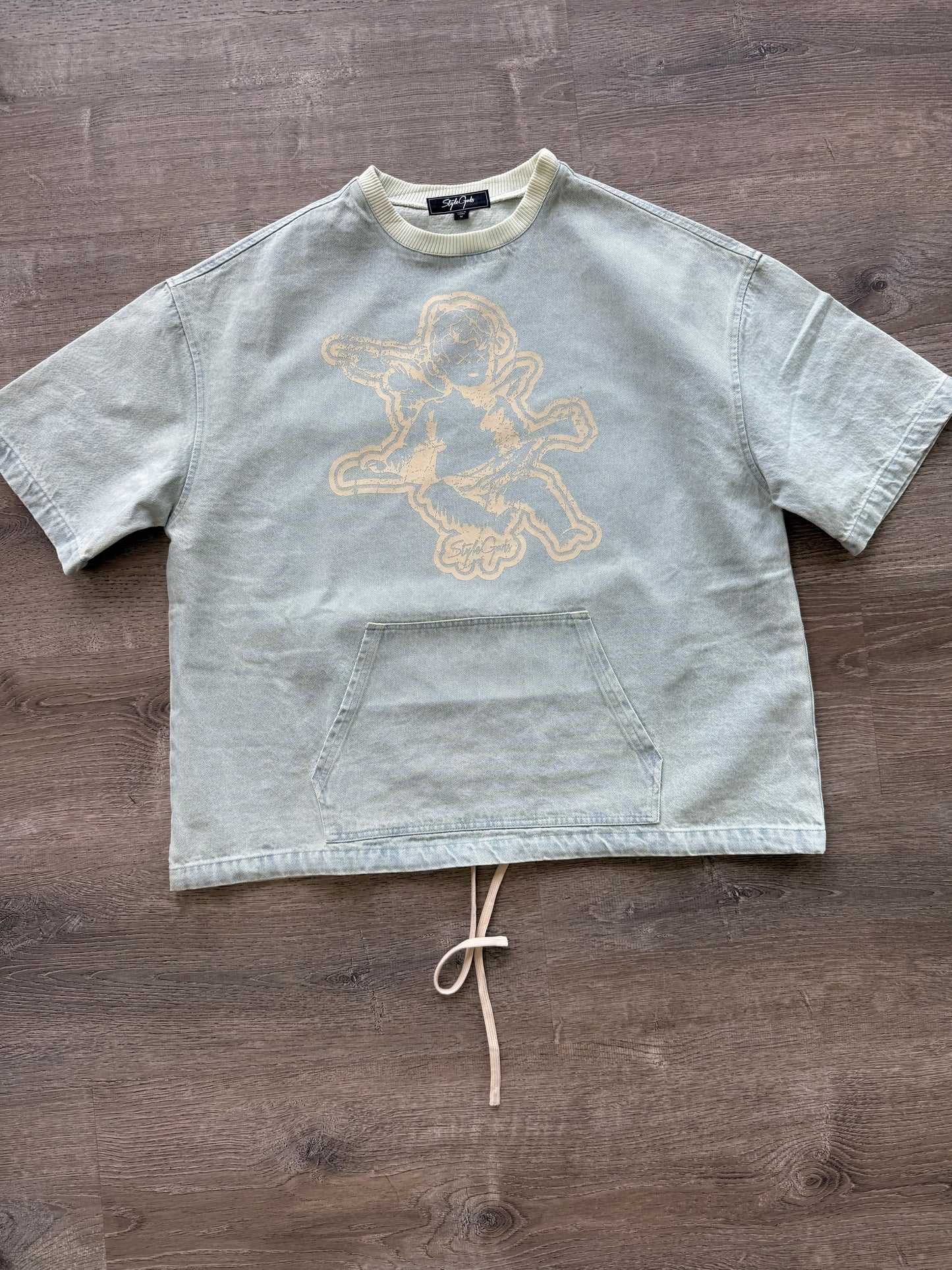 StyleGods Denim Crop Signature Script - Denim\Beige