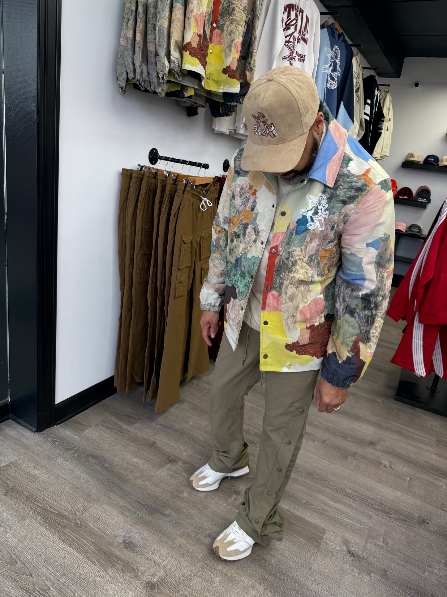 StyleGods Paint Button Up Crop - Multi