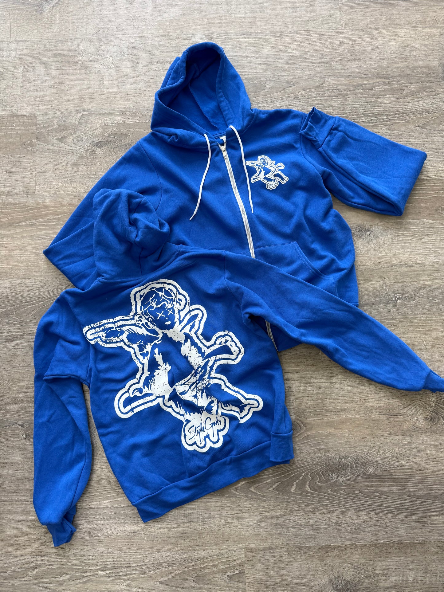 StyleGods Zip UP Angel Hoodie SweatShirt  - Royal