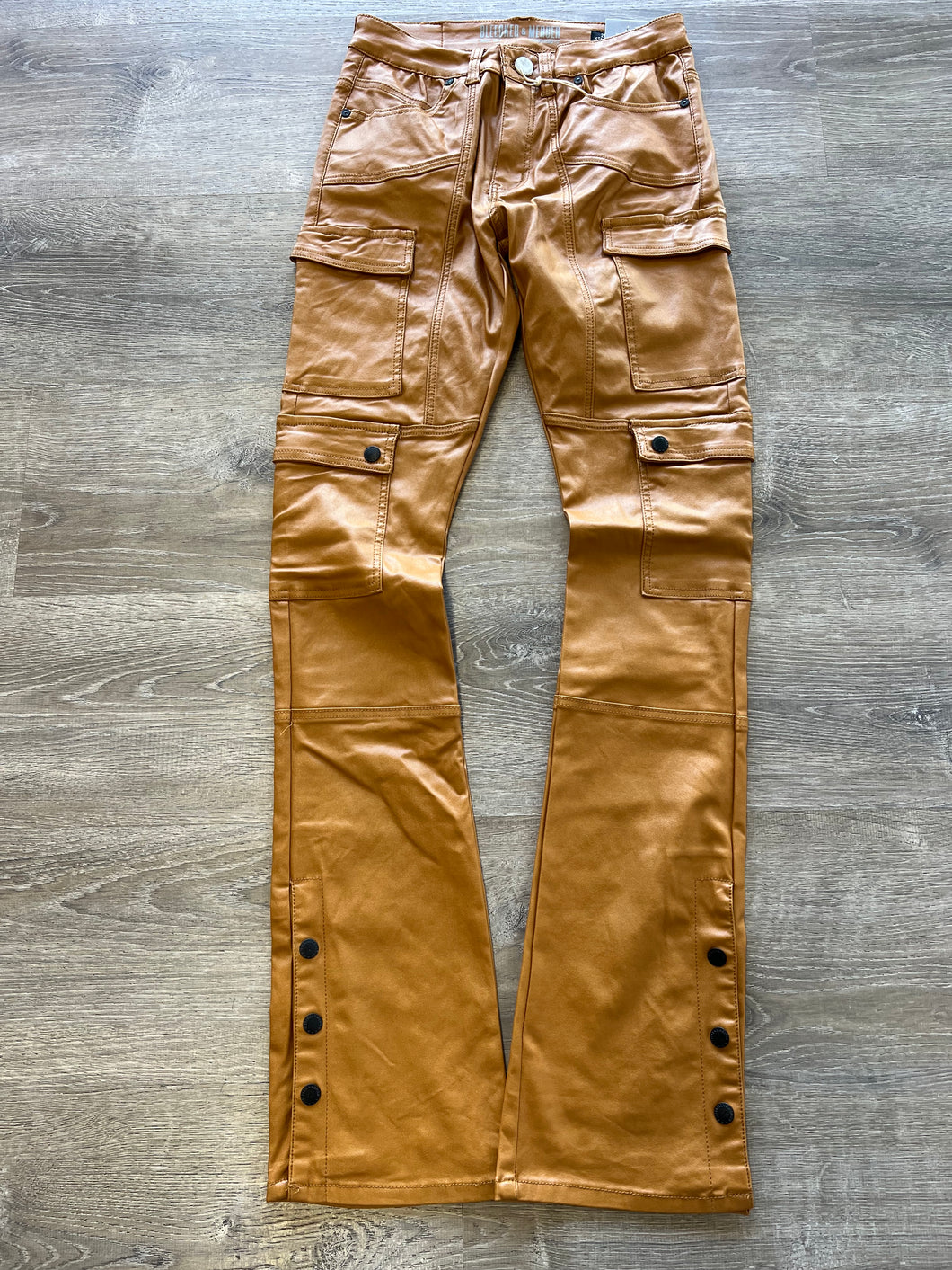 Bleeker and Mercer- Wax Denim Cargo STACKED FIT D605 - Timber